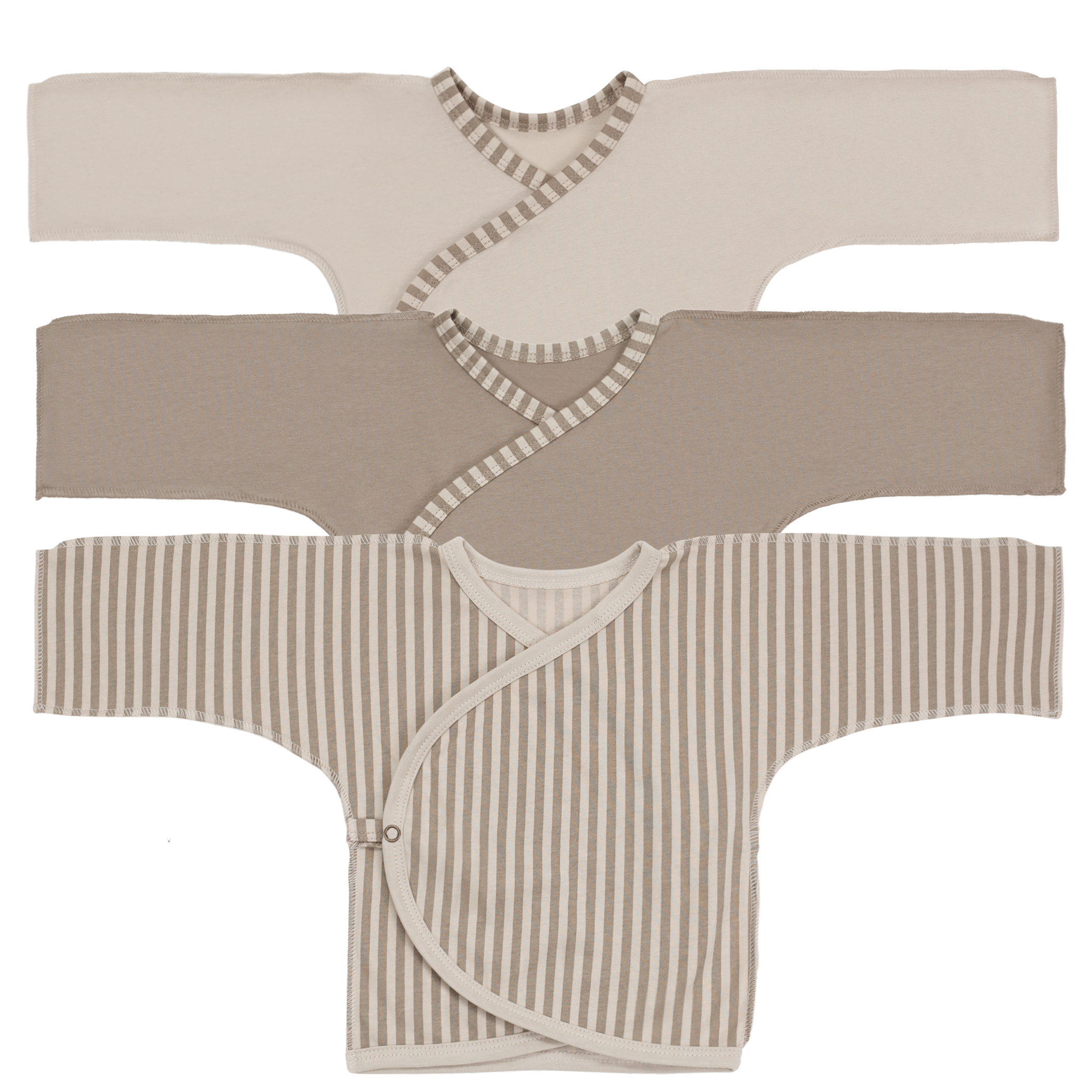 Распашонка 3 шт Фабрика Бамбук MU011014KNR/117MU/Шоколад_полоски - фото 1