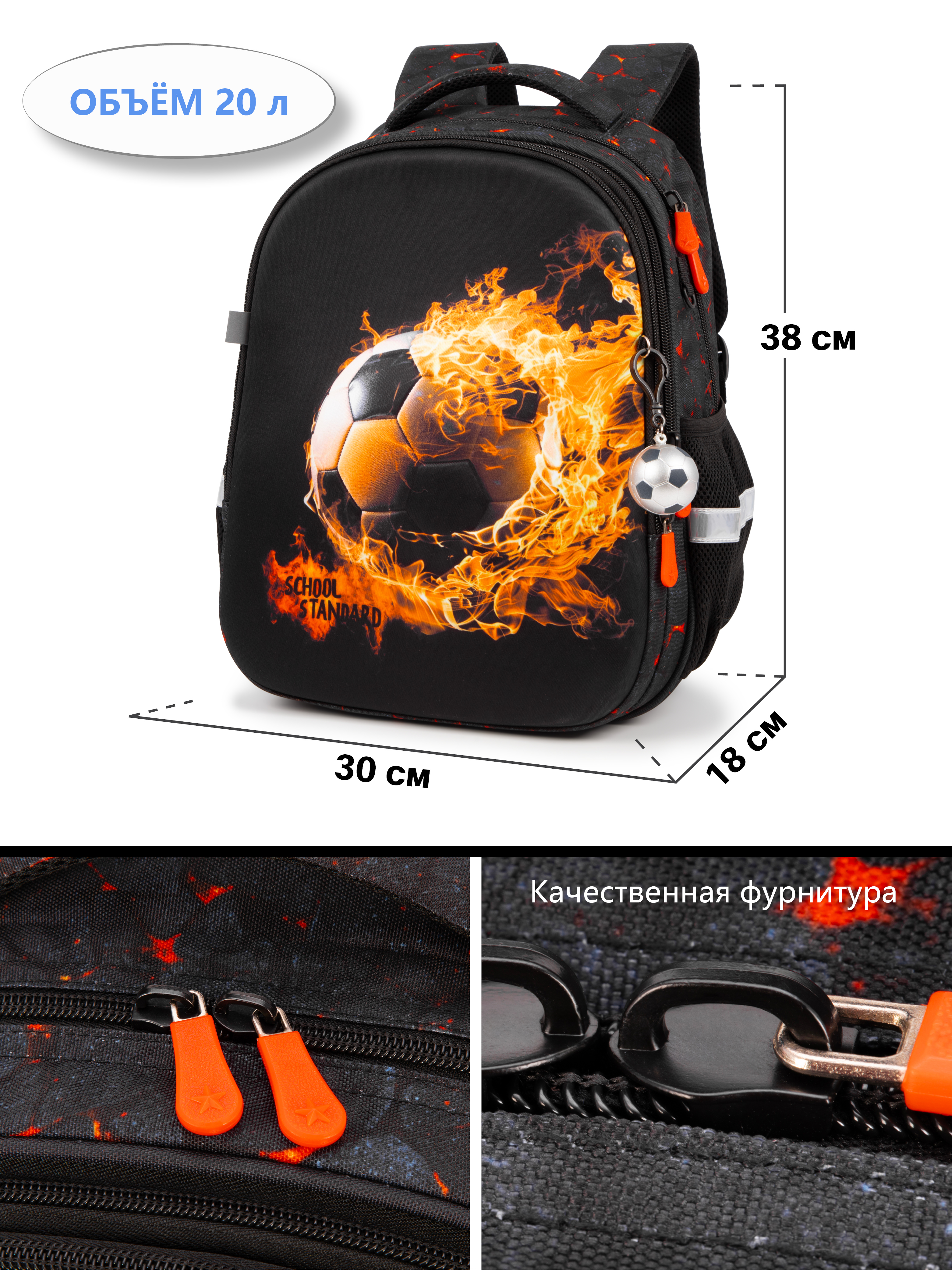 Рюкзак School Standard школьный для мальчика+брелок - фото 3