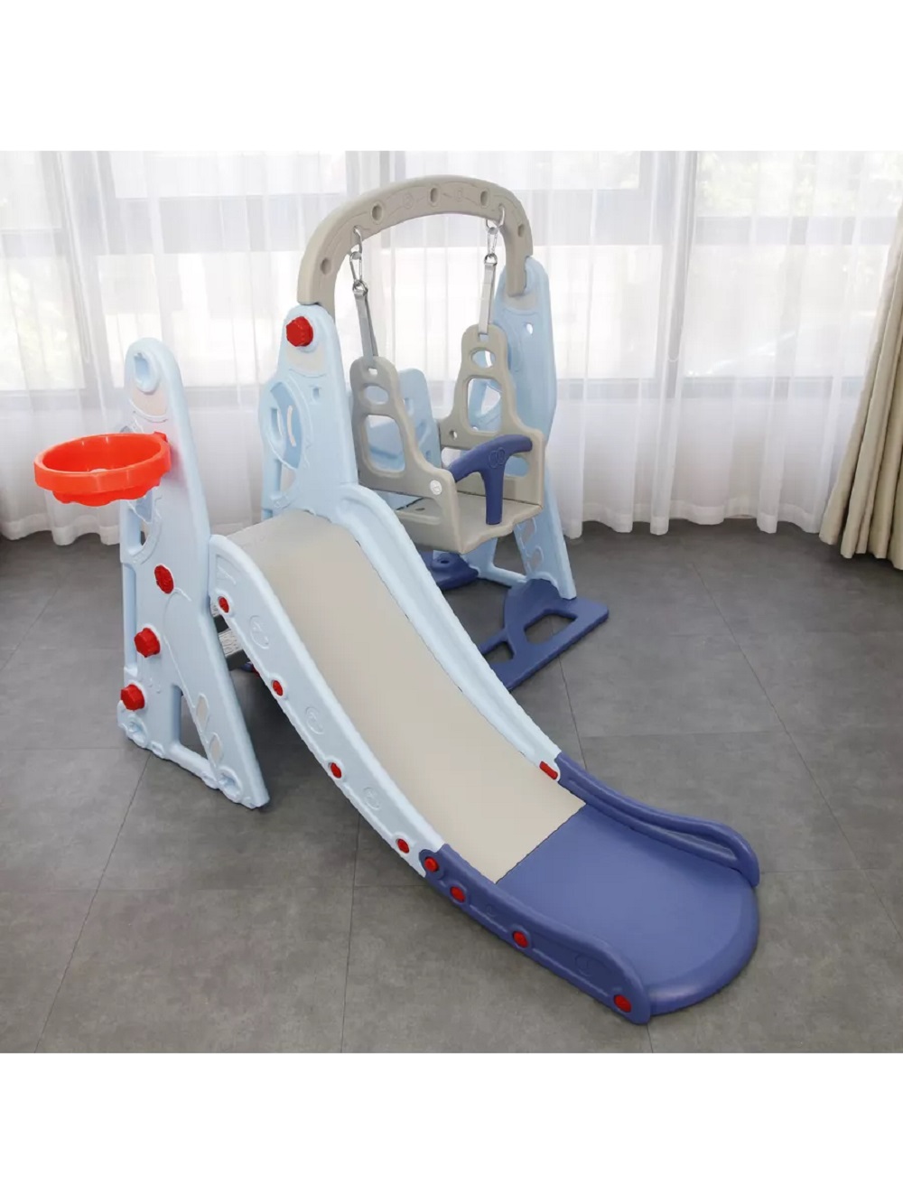 Горка Perfetto Sport Космо с качелями ментоловый - фото 2