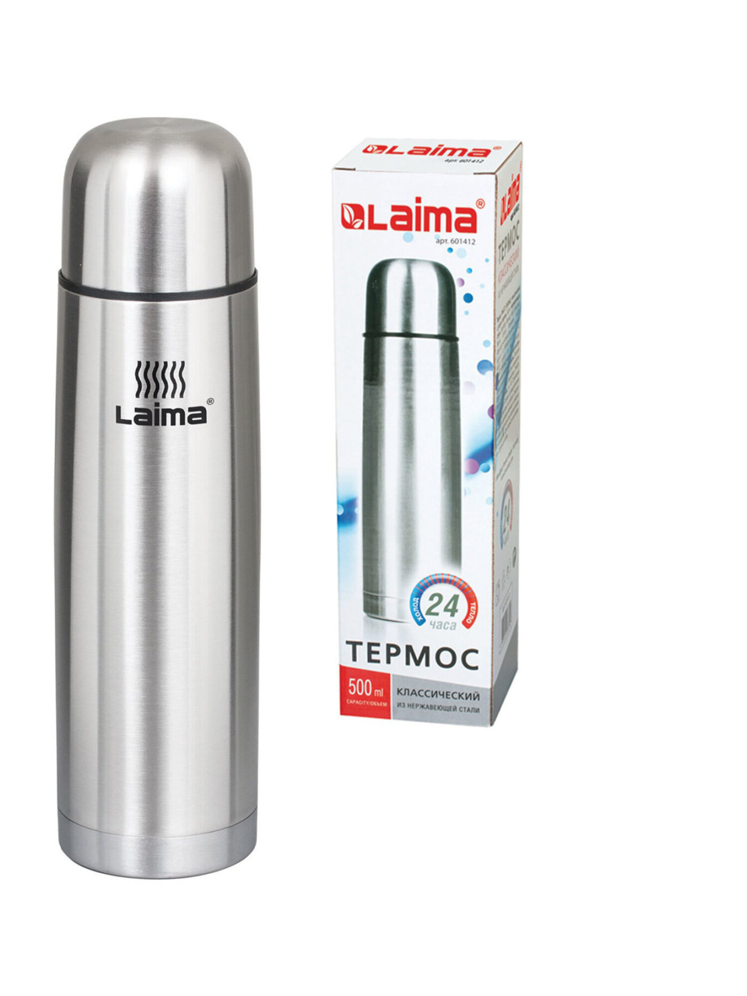 Термос Лайма классический с узким горлом нержавеющая сталь - фото 14