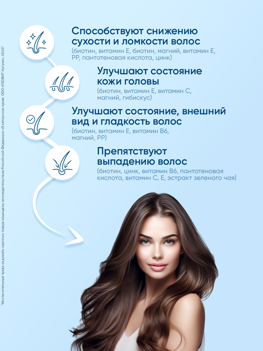 БАД для здоровых и красивых волос Леовит Provita Beautiful hair - фото 2
