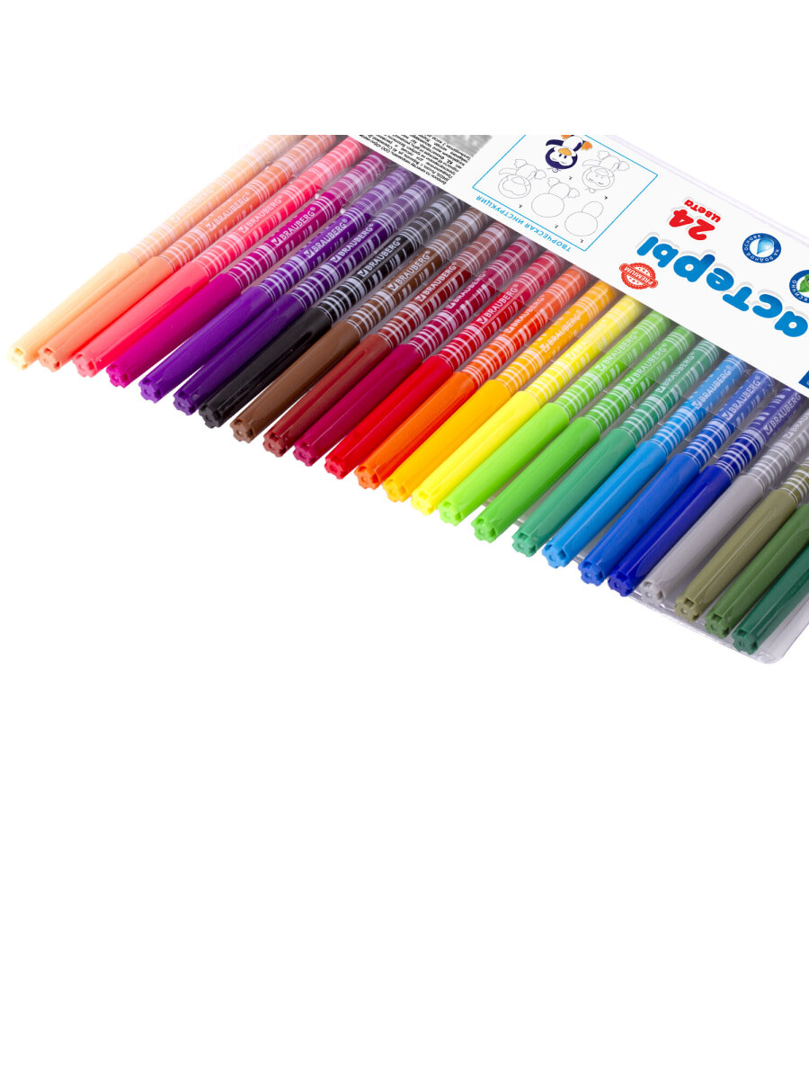 Фломастеры Brauberg 24 шт. - фото 11