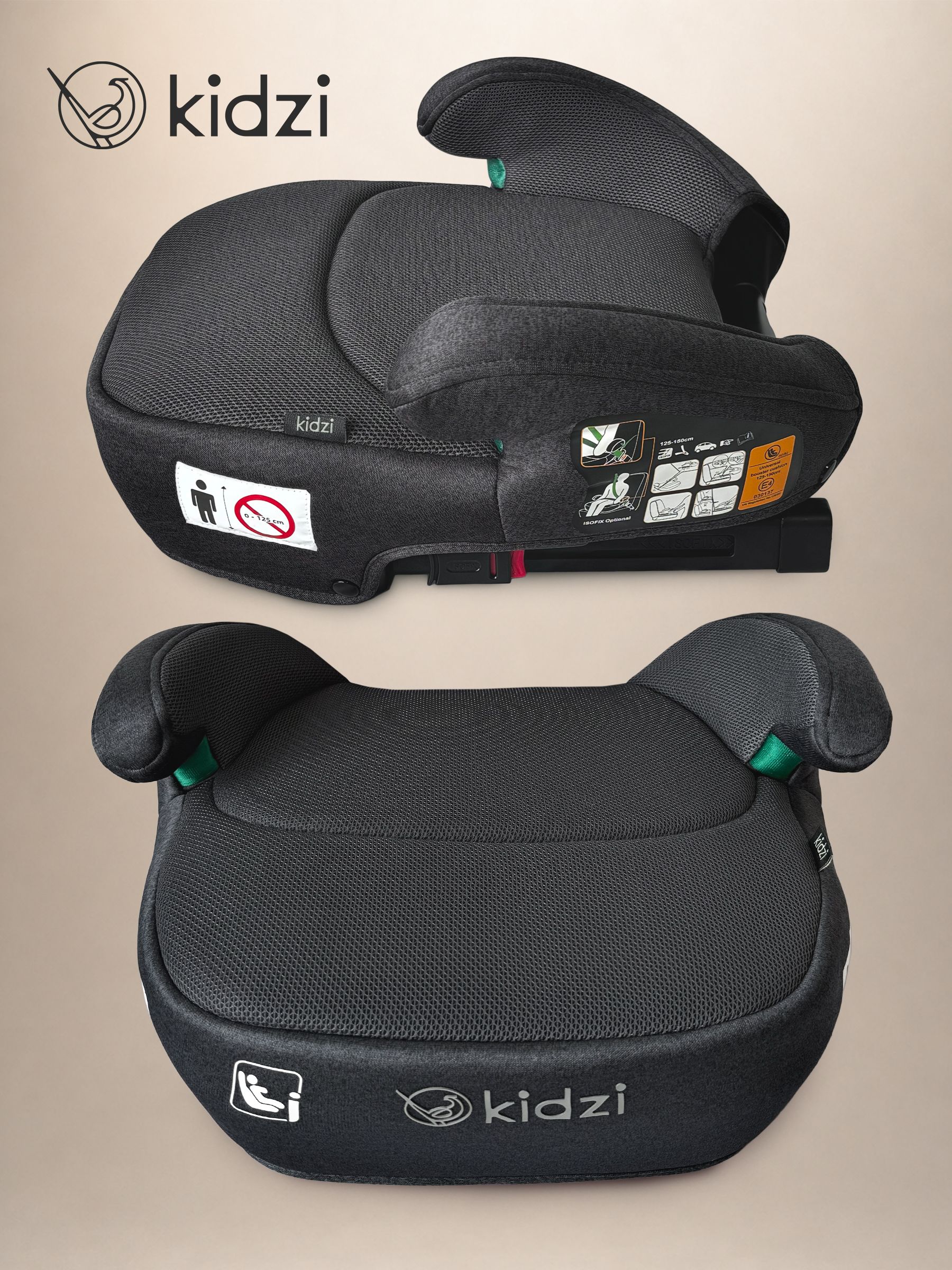 Автокресло Kidzi Bro i-SIZE Isofix 3 (22-36 кг) серый - фото 13