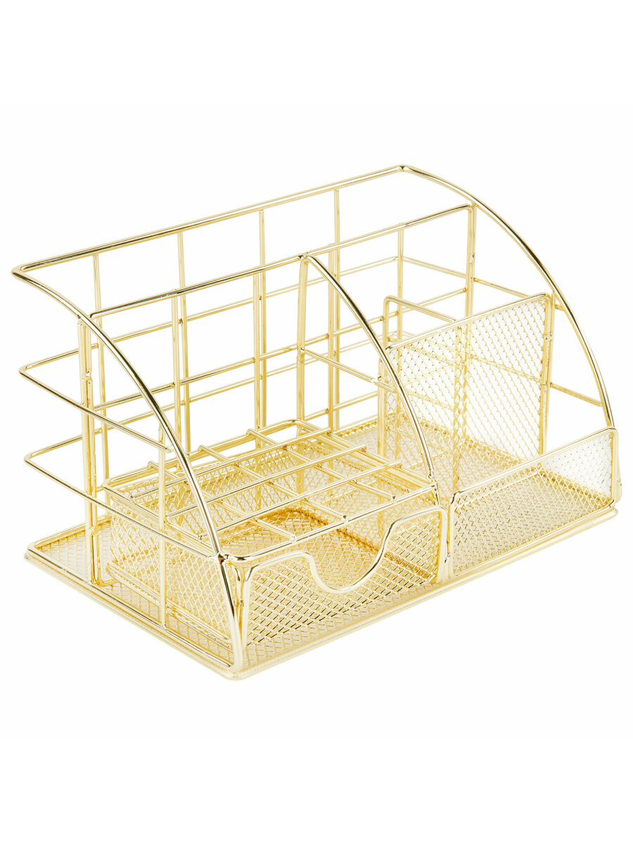 Органайзер для косметики и канцелярии MONTE VITA металлический настольный 5 секций - фото 4