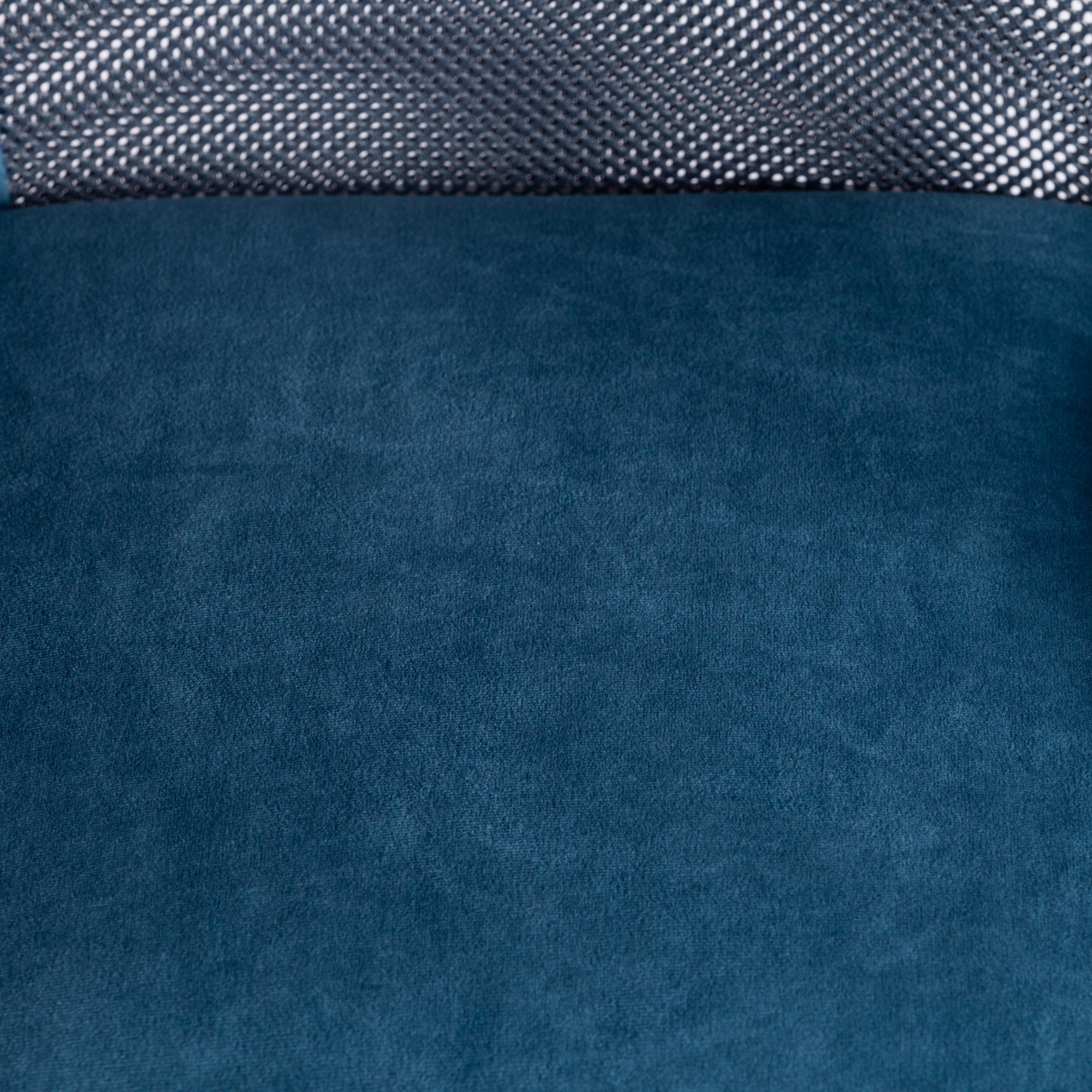 Компьютерное кресло TETCHAIR флок/ткань синий/серый - фото 16