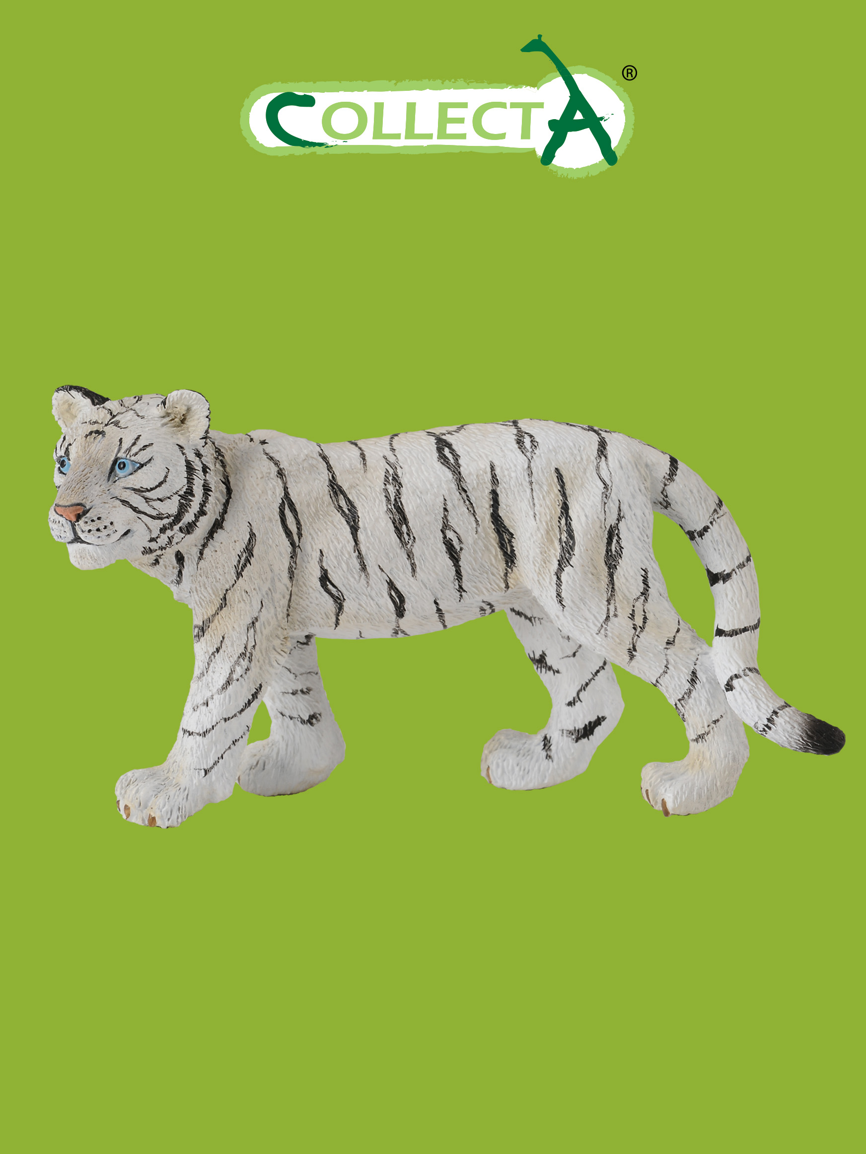 Фигурка Collecta Белый гуляющий тигренок 4 см - фото 1