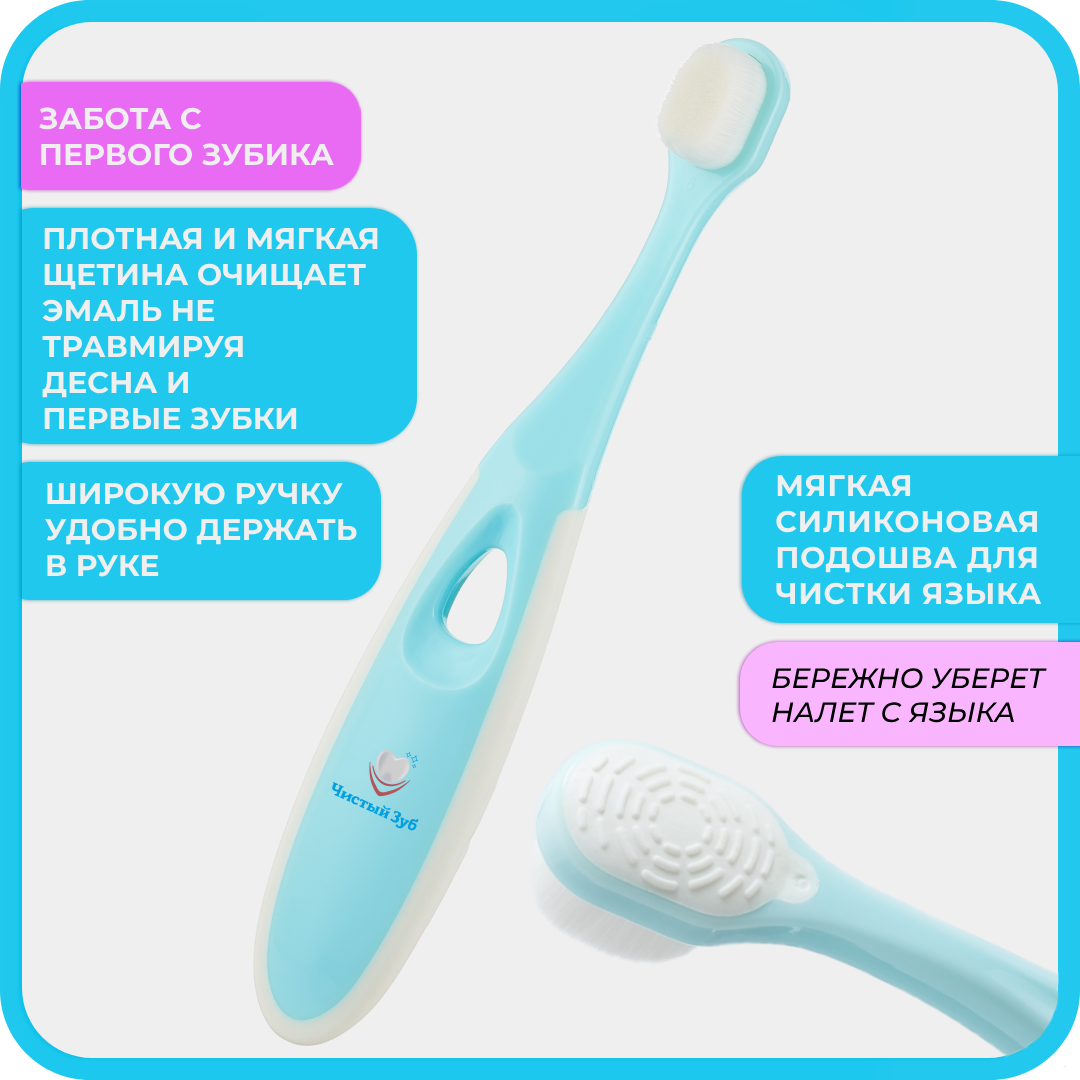 Зубная щетка классическая Чистый Зуб от 0 лет 2 шт. - фото 4
