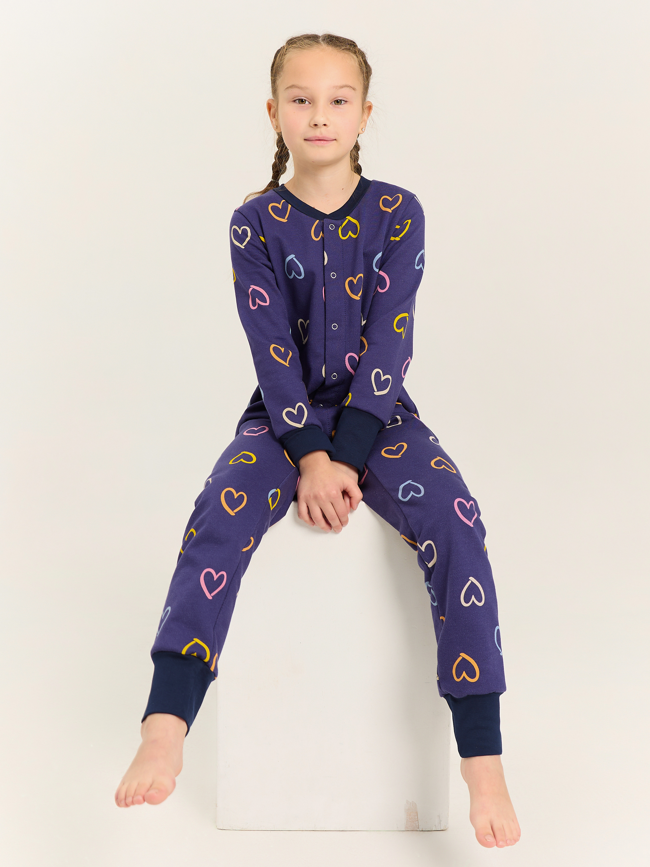 Пижама Весёлый человечек Д00201П/Сердца - фото 1