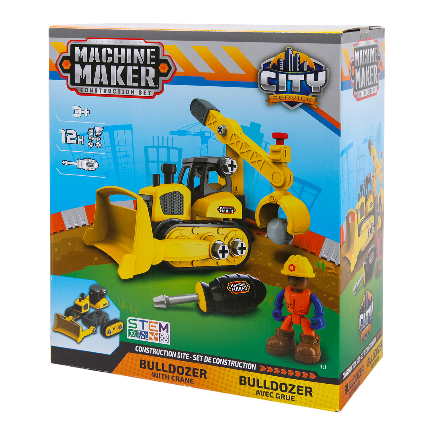 Конструктор Machine Maker Бульдозер Кран 12 дет. - фото 1
