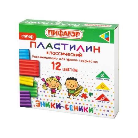 Пластилин Пифагор 12 цв.