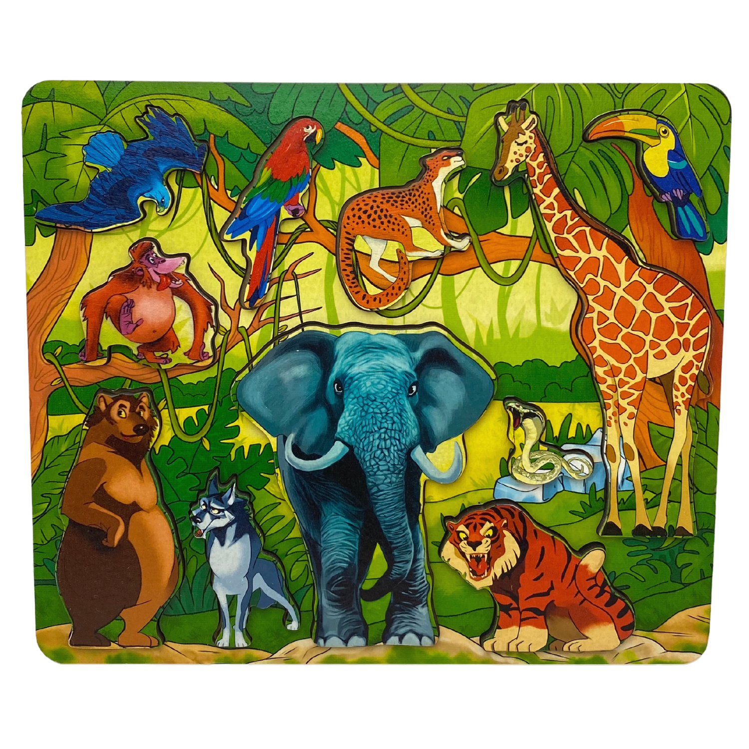 Игрушка Нескучные игры рамка-вкладыш Кто живет в джунглях - фото 2
