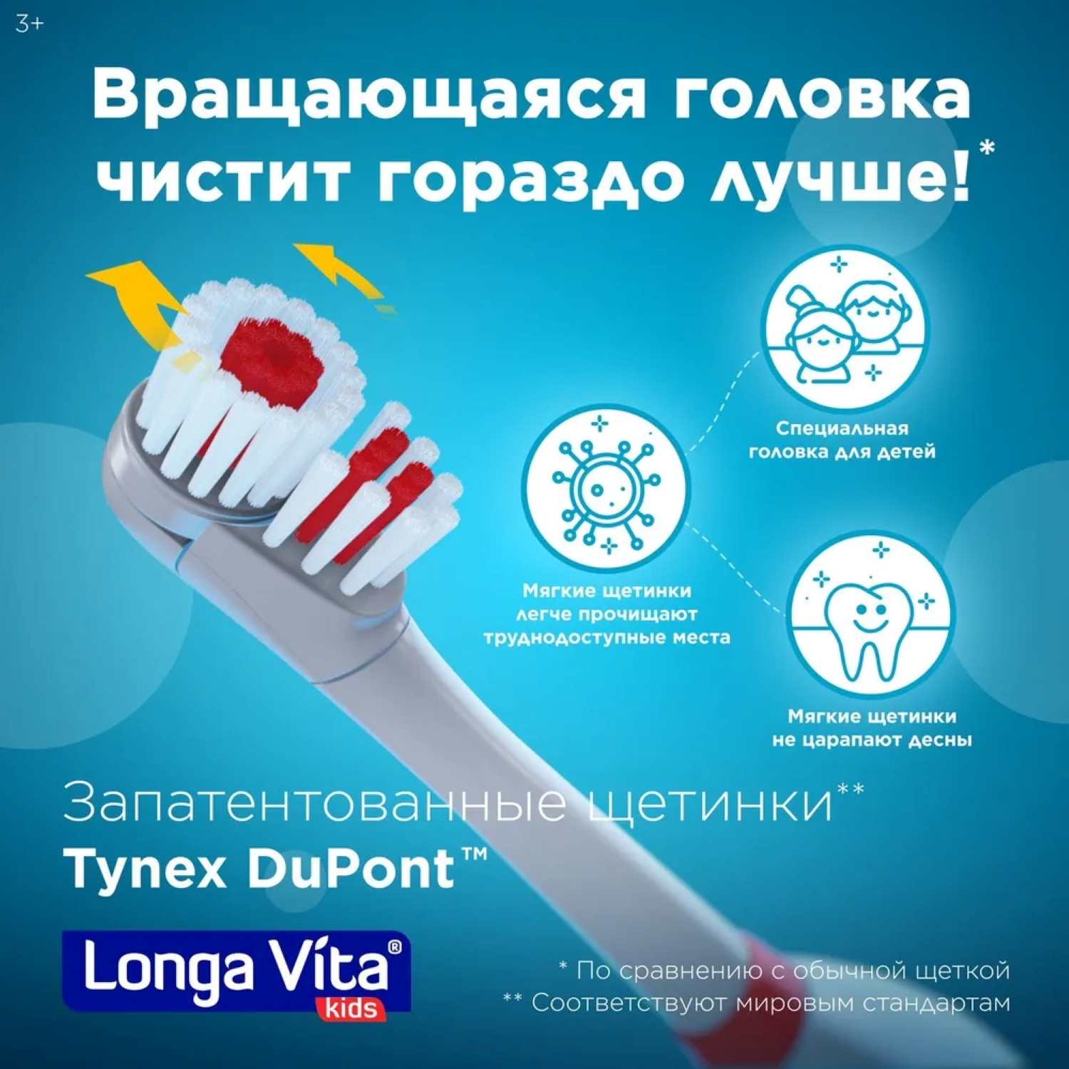 Зубная щетка электрическая LONGA VITA от 3 лет - фото 6