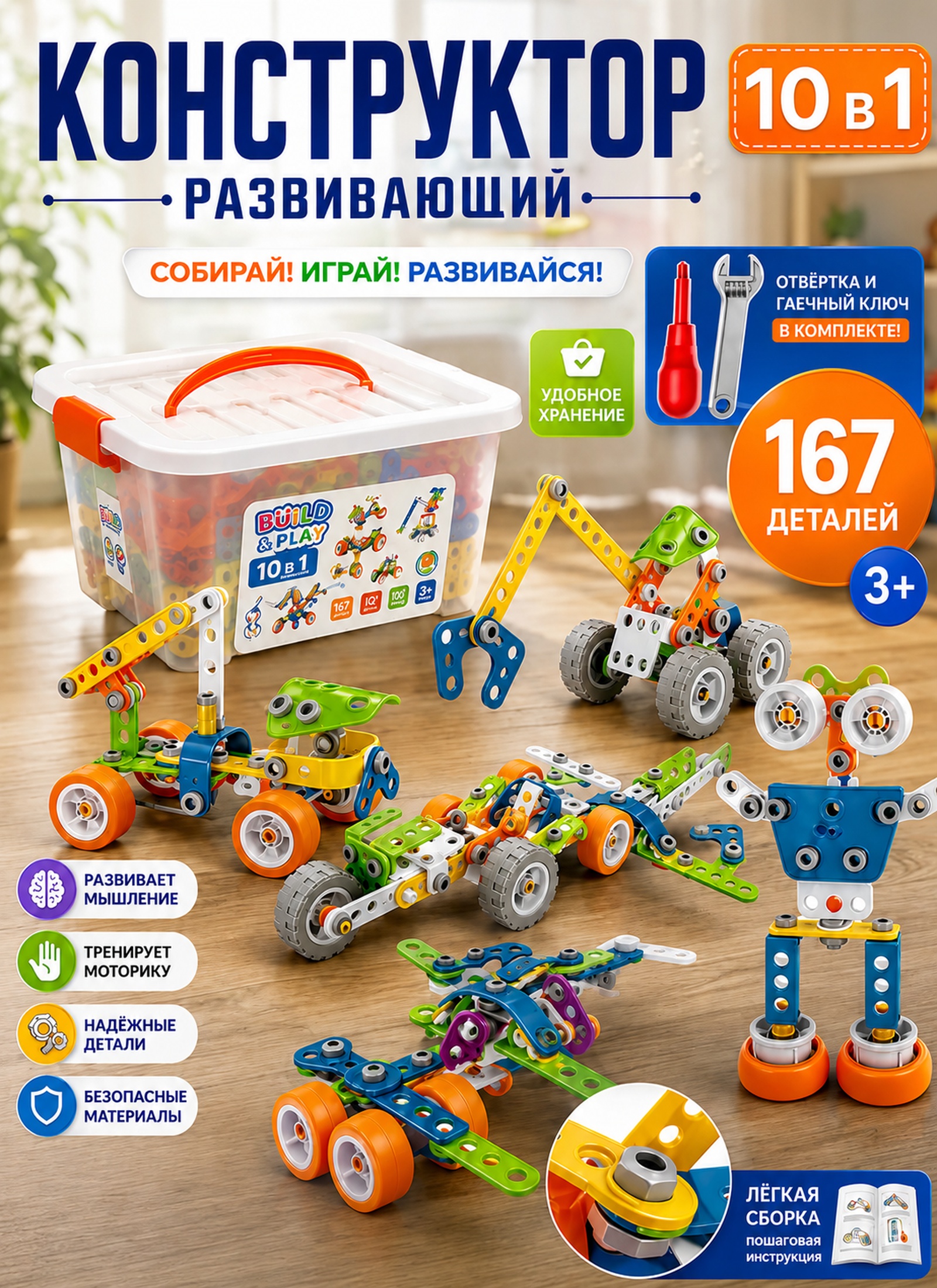 Конструктор TrendToys с отверткой 167 дет. - фото 1