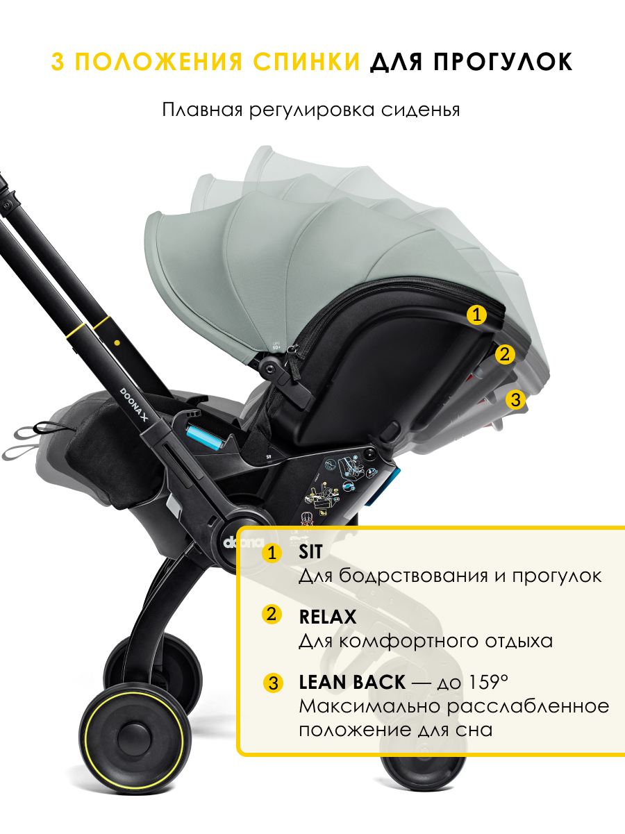 Автокресло Doona X Dusty Sage Isofix 0 (0 -13 кг) серый - фото 6