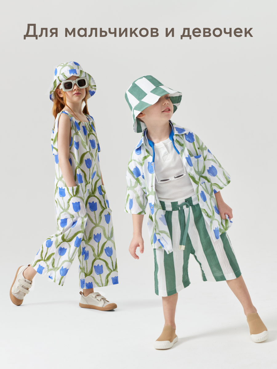 Рубашка Happy Baby 88116_blue-flower - фото 6