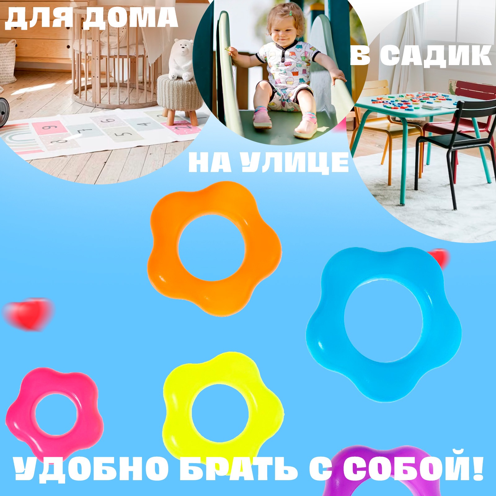 Игрушка Крошка Я каталка - пирамидка «Пингвин», 6 колец - фото 3