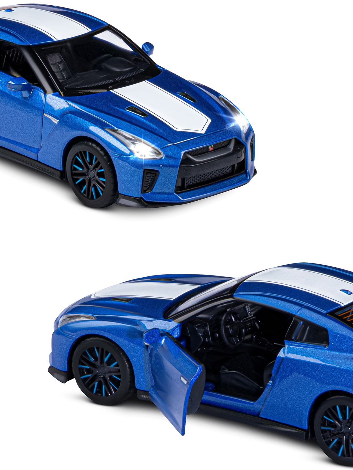 Автомобиль АВТОпанорама Nissan GT R R35 1:32 JB1251547 - фото 9