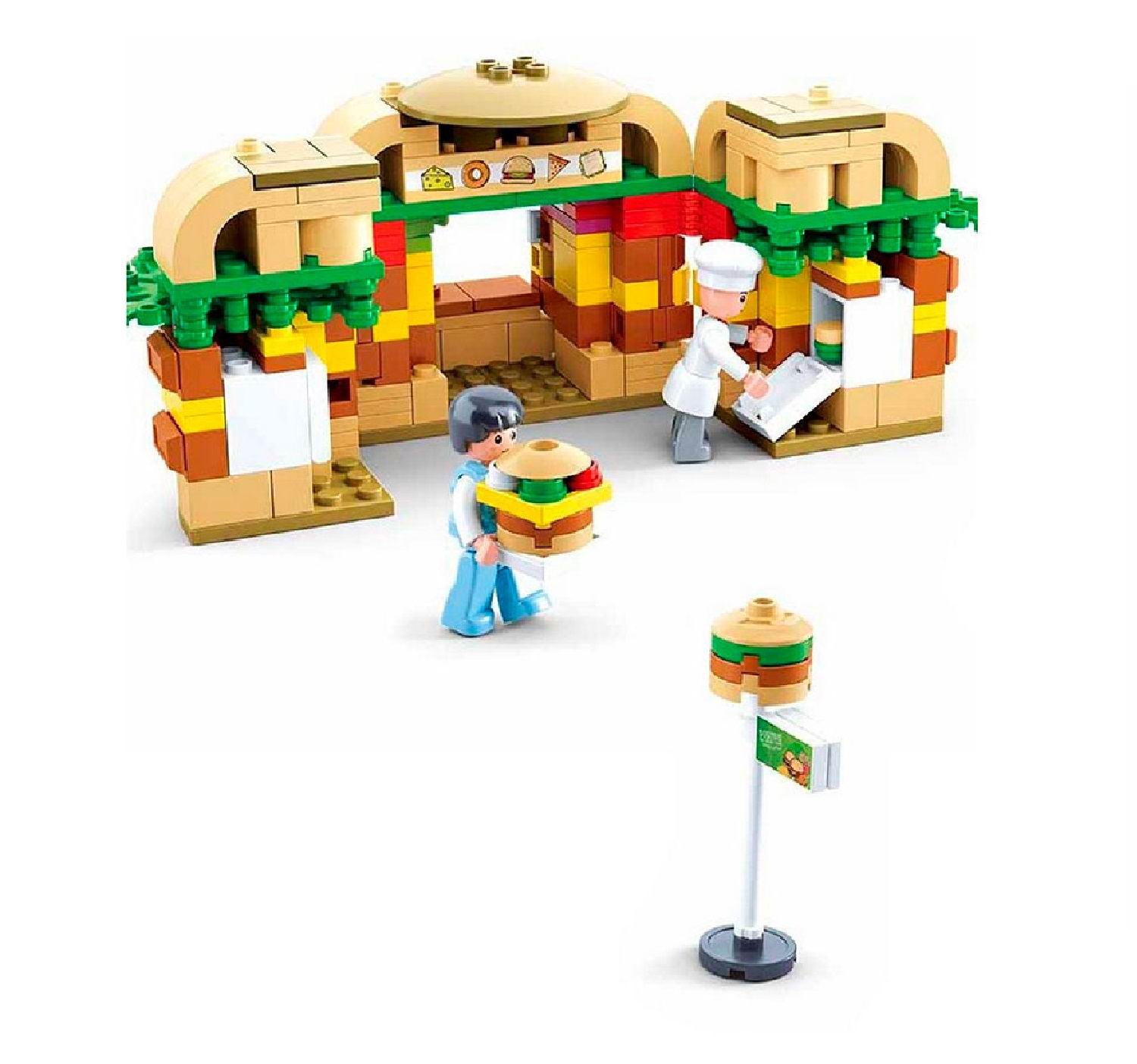 Конструктор SLUBAN Мини-кафе Гамбургер - фото 6