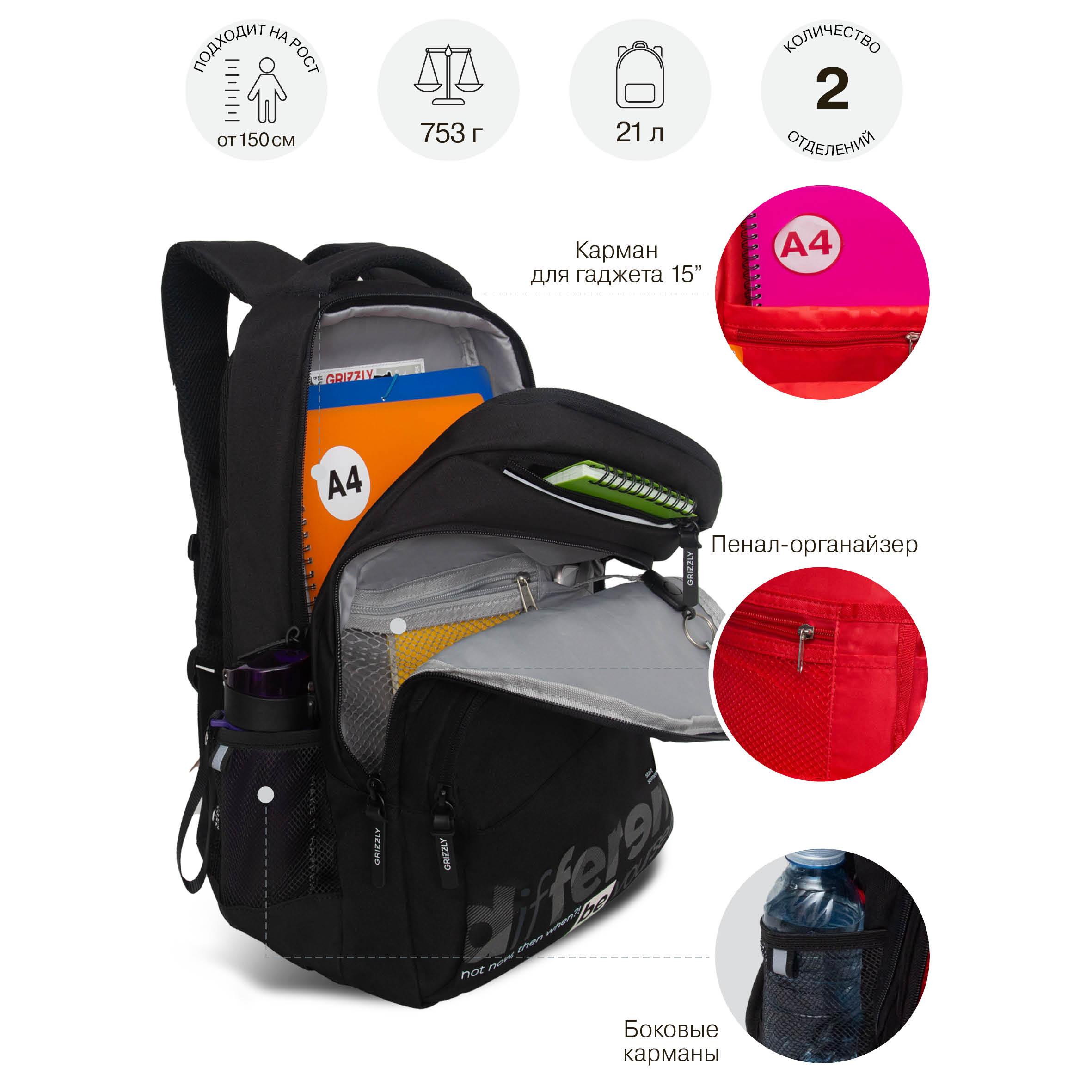 Рюкзак Grizzly для мальчика - фото 8