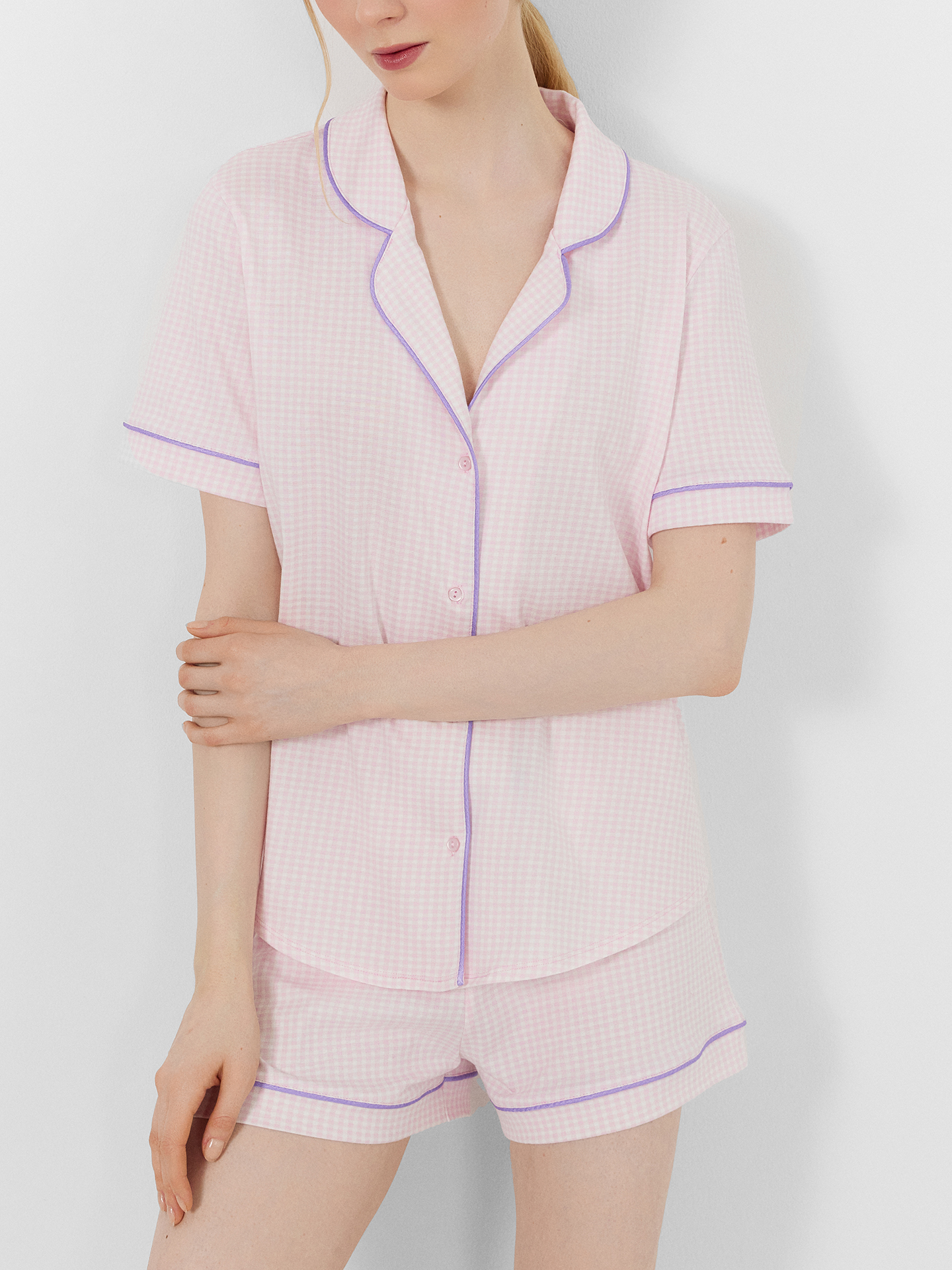 Пижама Mark Formelle (Марк Формэль) 592478/клетка виши розовая - фото 5