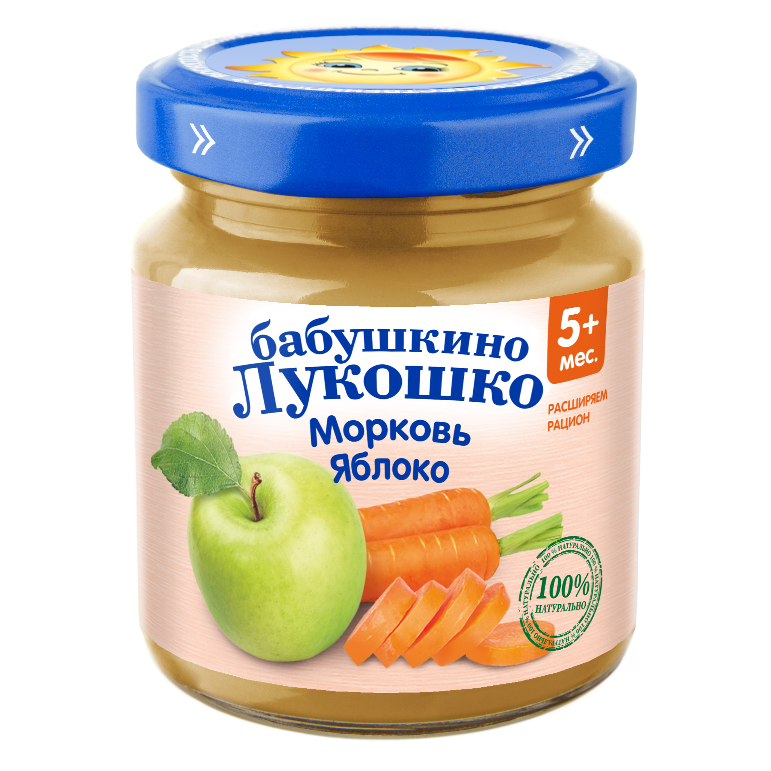 Пюре Бабушкино лукошко Морковь-яблоко с 5 мес 100 г - фото 2
