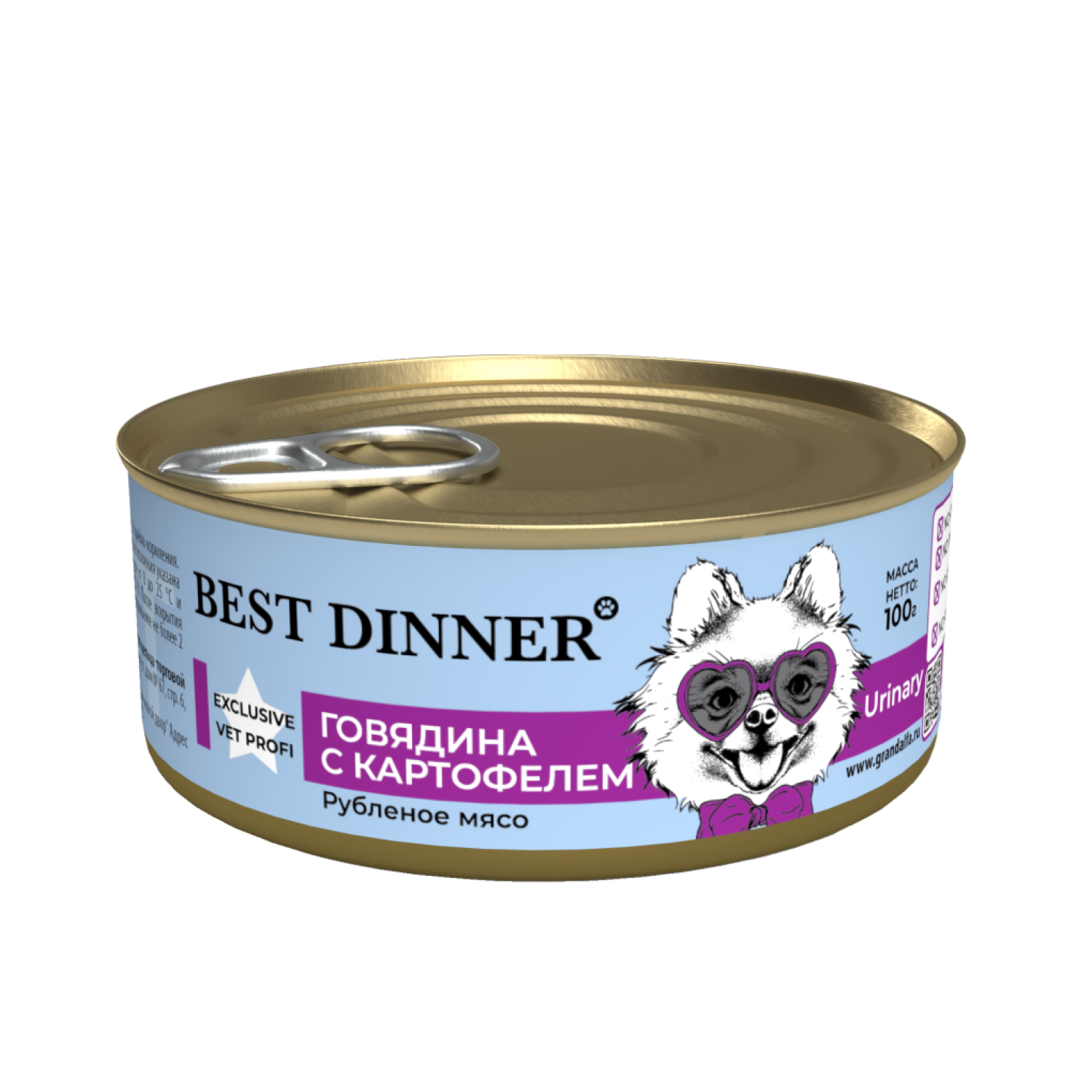 Корм для собак Best Dinner 0.1кг Exclusive Urinary Vet Profi говядина с картофелем - фото 1