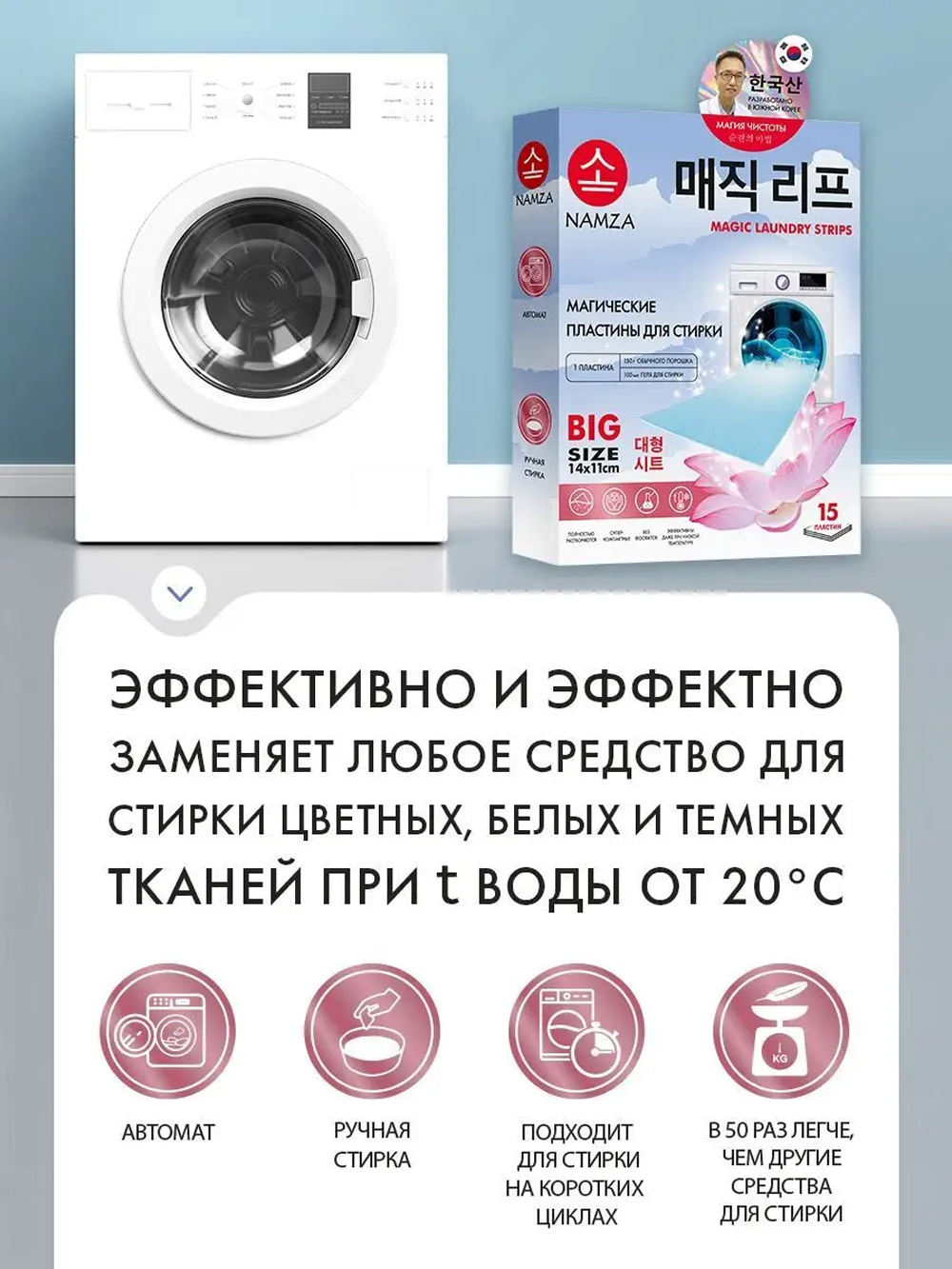 Салфетки для стирки NAMZA Универсальный 0.045 кг - фото 3