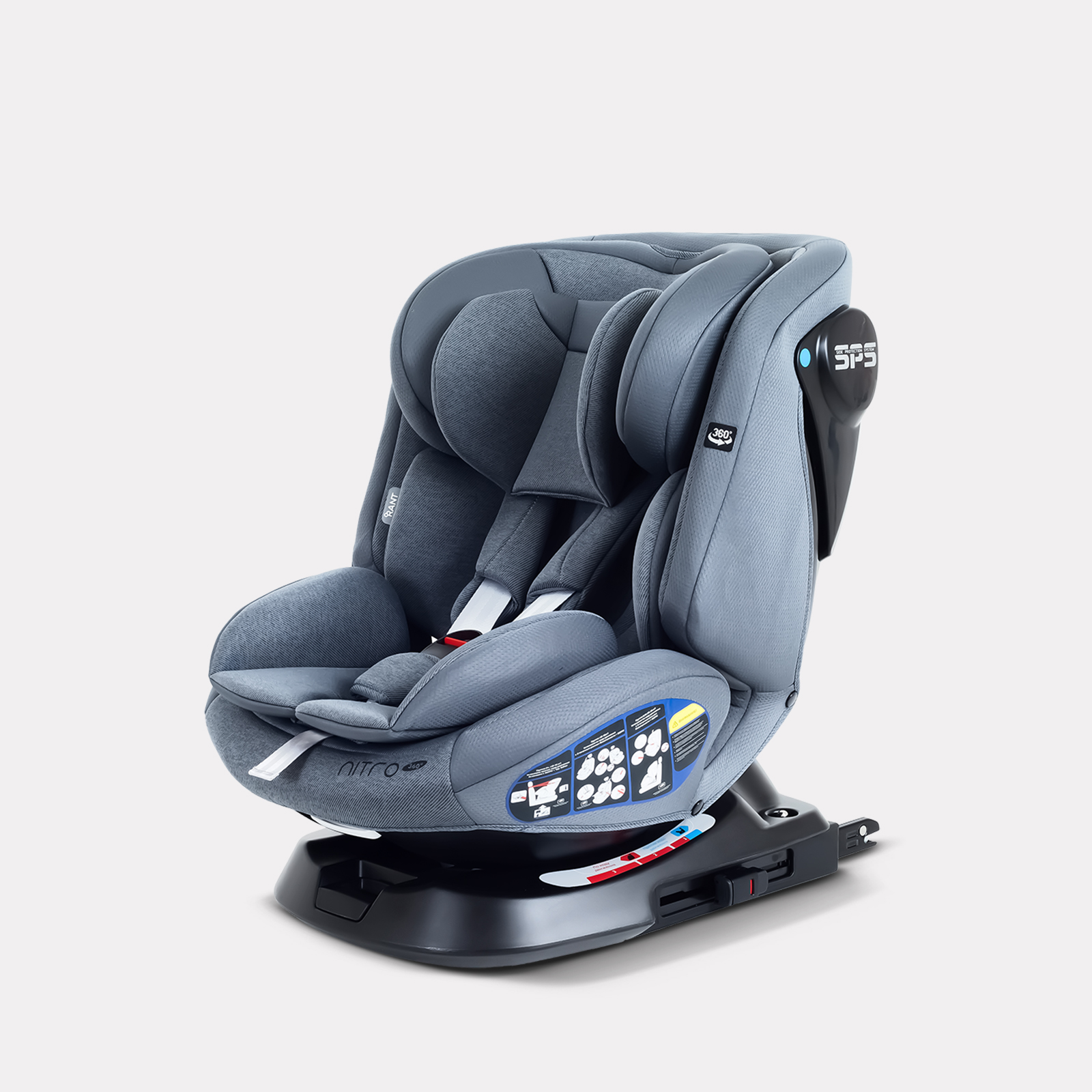 Автокресло Rant Nitro new isofix Isofix 0+/1/2/3 (0-36 кг) серый - фото 1