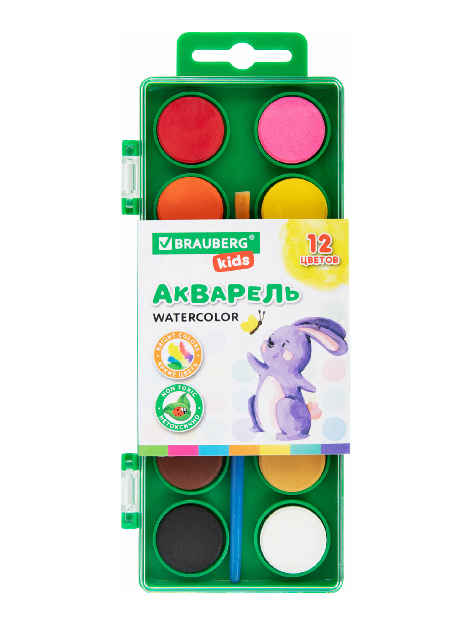 Краски акварель Brauberg 12 цв. - фото 6