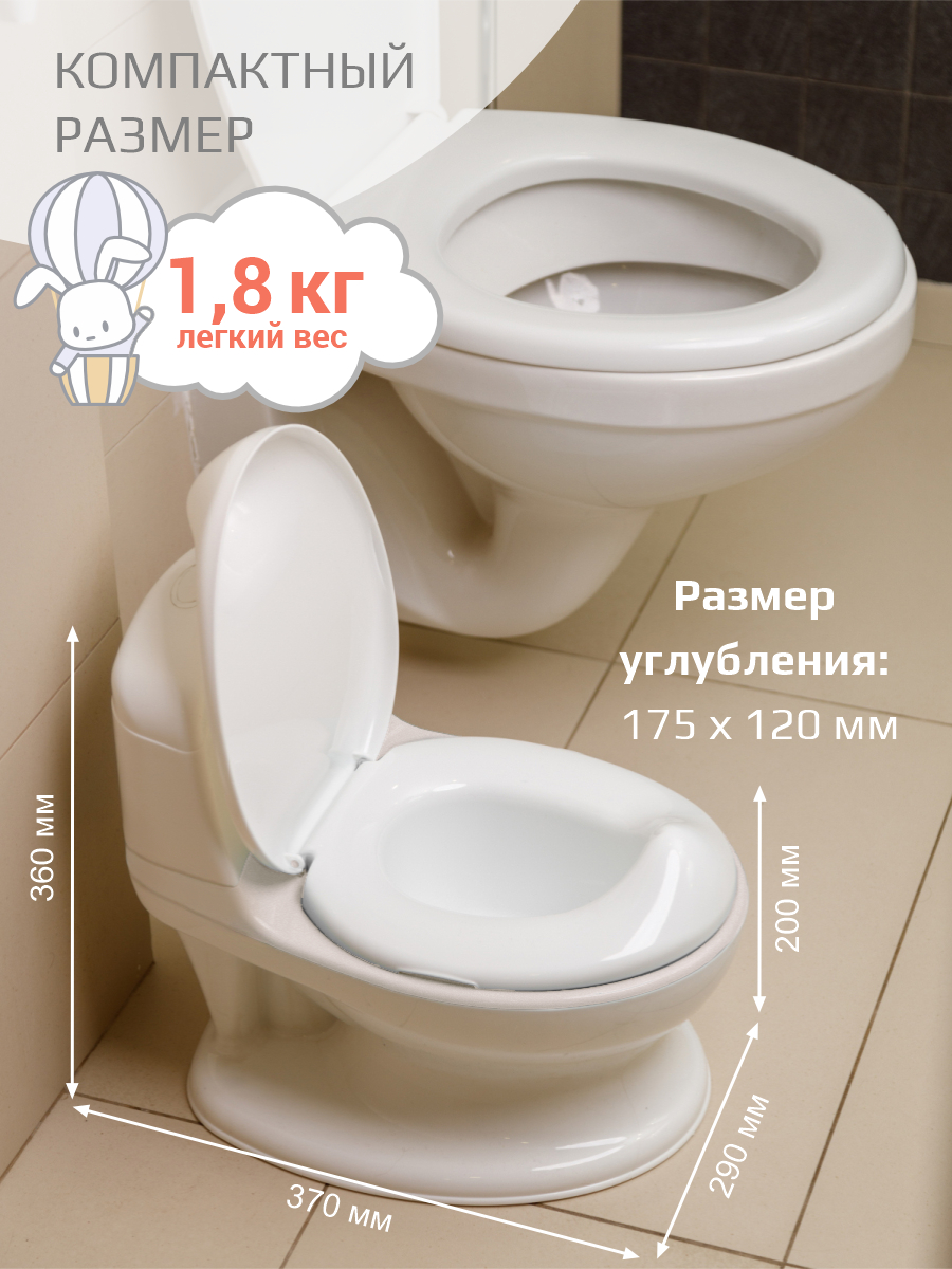 Горшок KidWick Hippo музыкальный белый - фото 4