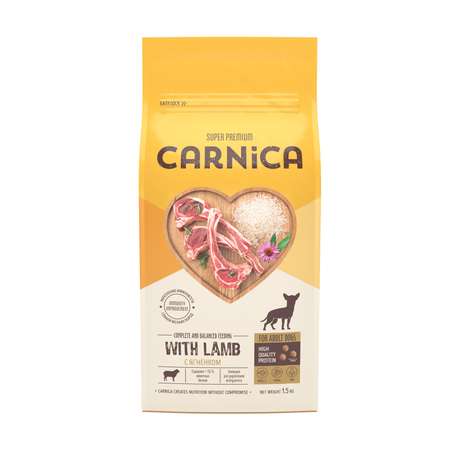 Корм для собак Carnica 1.5кг ягненок-рис для мелких пород сухой