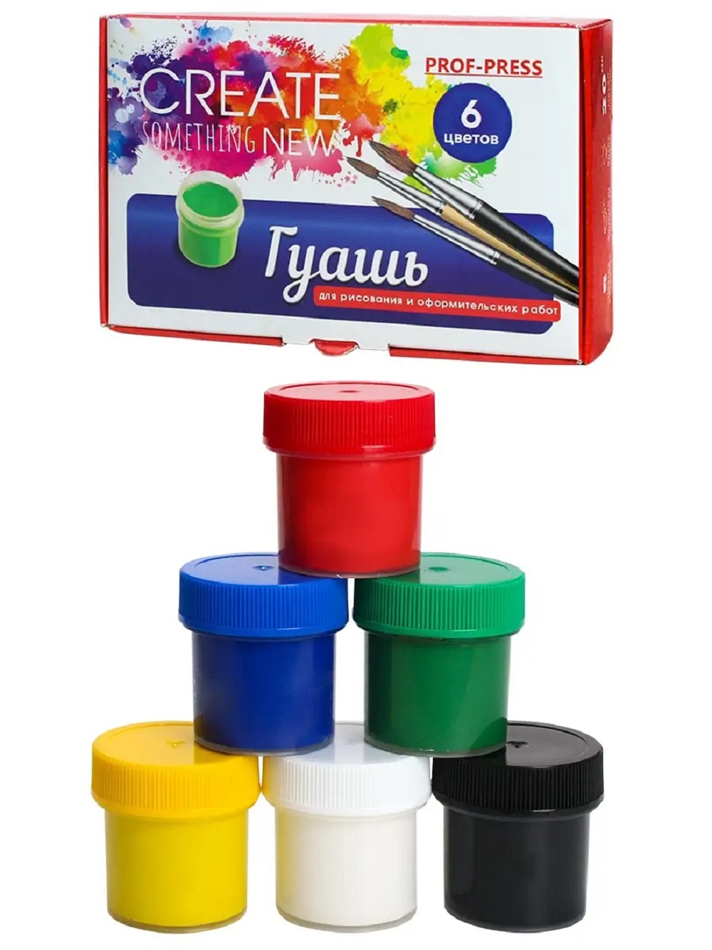 Краски гуашь Prof-Press 6 цв. - фото 2