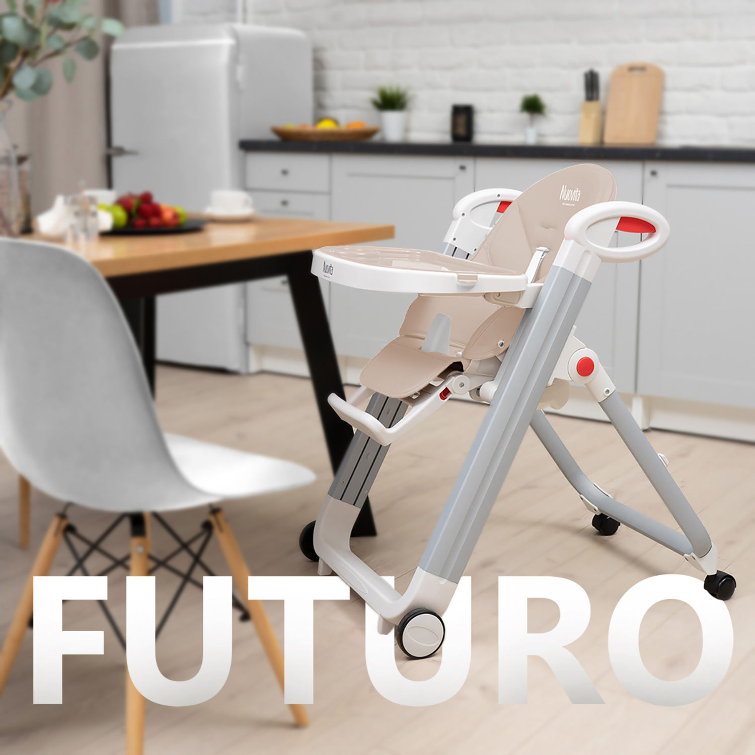 Стульчик для кормления Nuovita Futuro Bianco Sabbia бежевый - фото 7