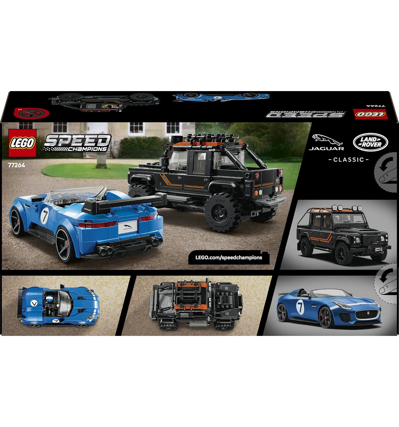 Конструктор LEGO Speed Champions Jaguar и Land Rover 740 дет. - фото 8