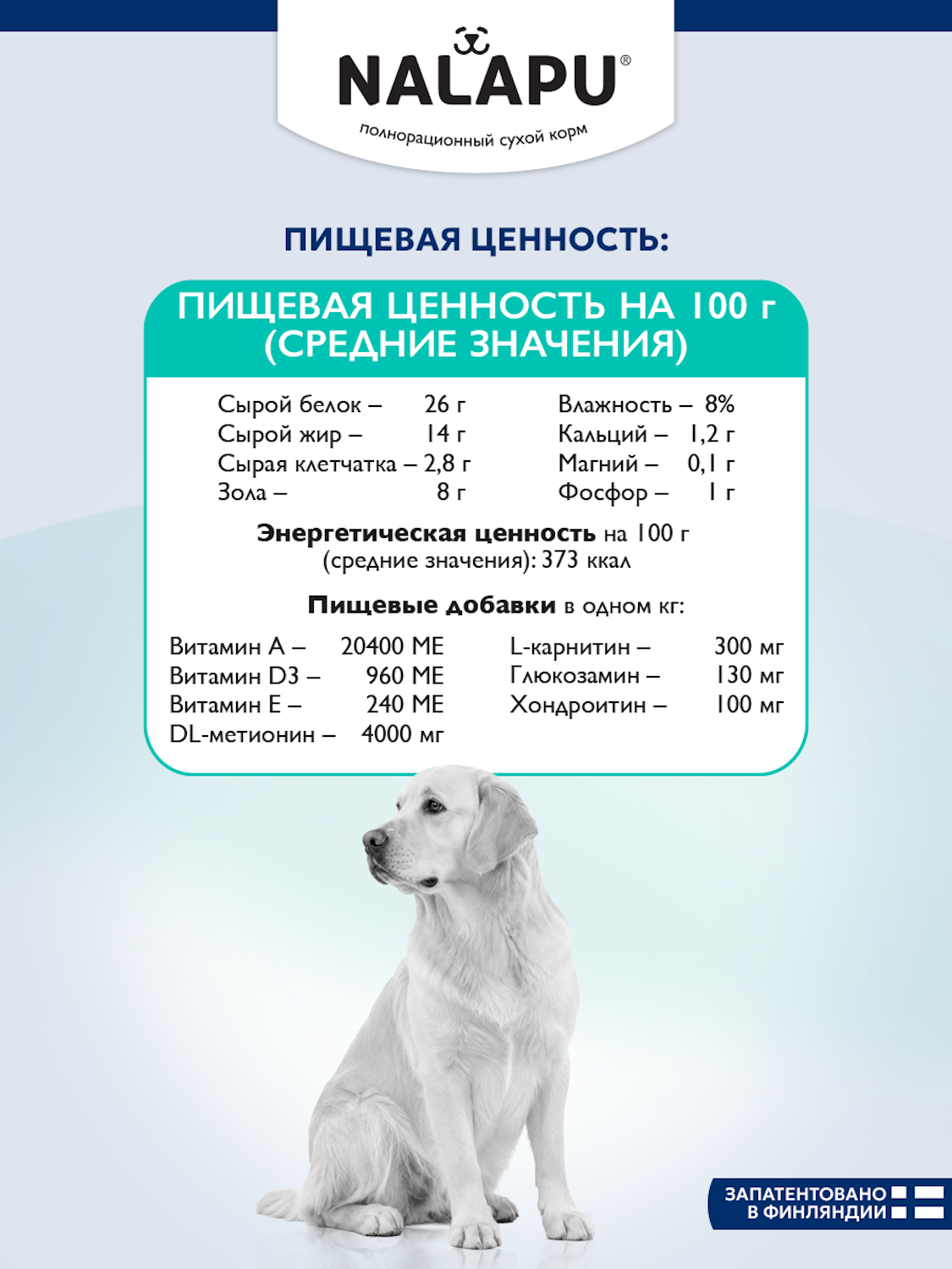 Корм для взрослых собак сухой NALAPU Mobility для средних и крупных пород с мясом говядины и домашней птицы 2.4кг - фото 5