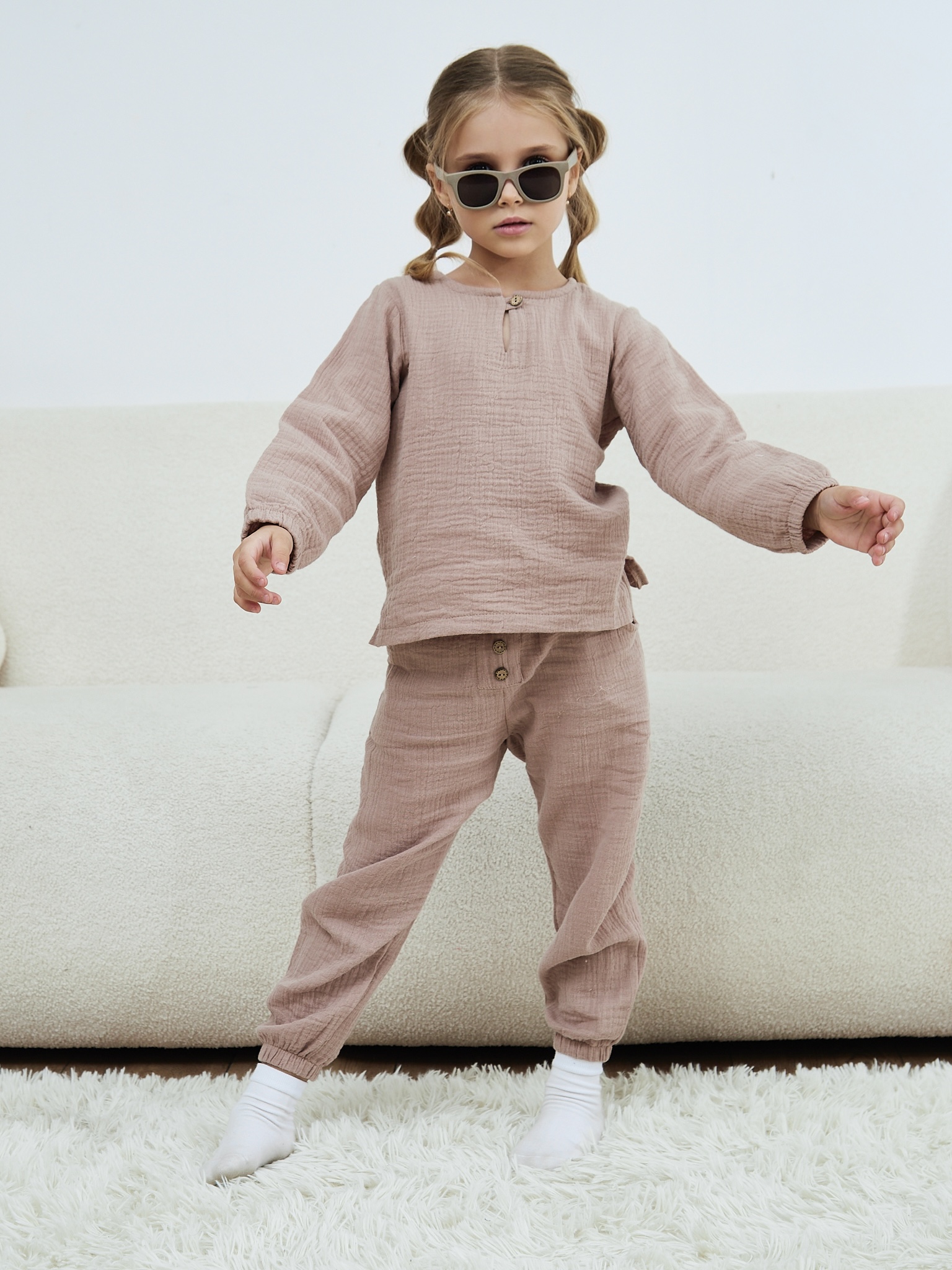 Лонгслив и брюки MOUN Костюм_муслин_бежевый - фото 15