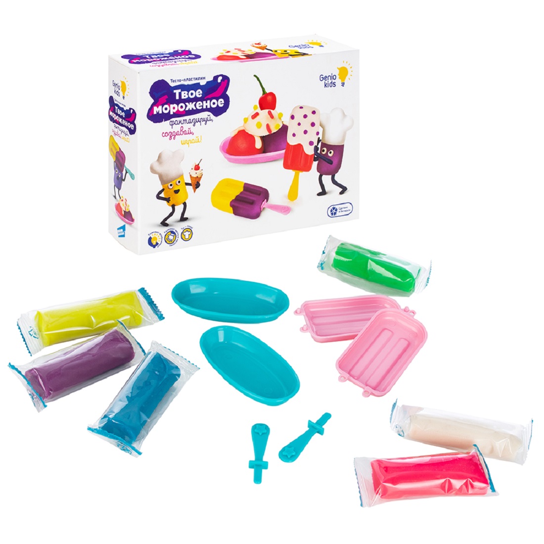 Масса для лепки Genio Kids 6 цв. в ассортименте - фото 5