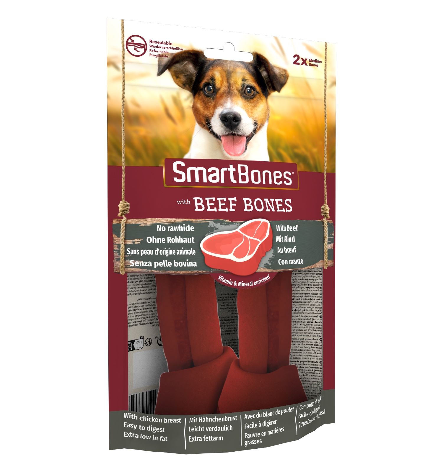 Лакомство для собак косточки Smart Bones c говядиной средние 2шт - фото 3