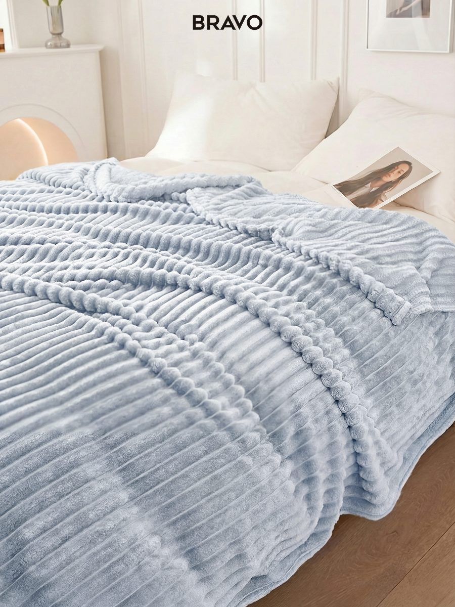 Покрывало BRAVO Волна серебро 150 x 200 см велсофт - фото 8