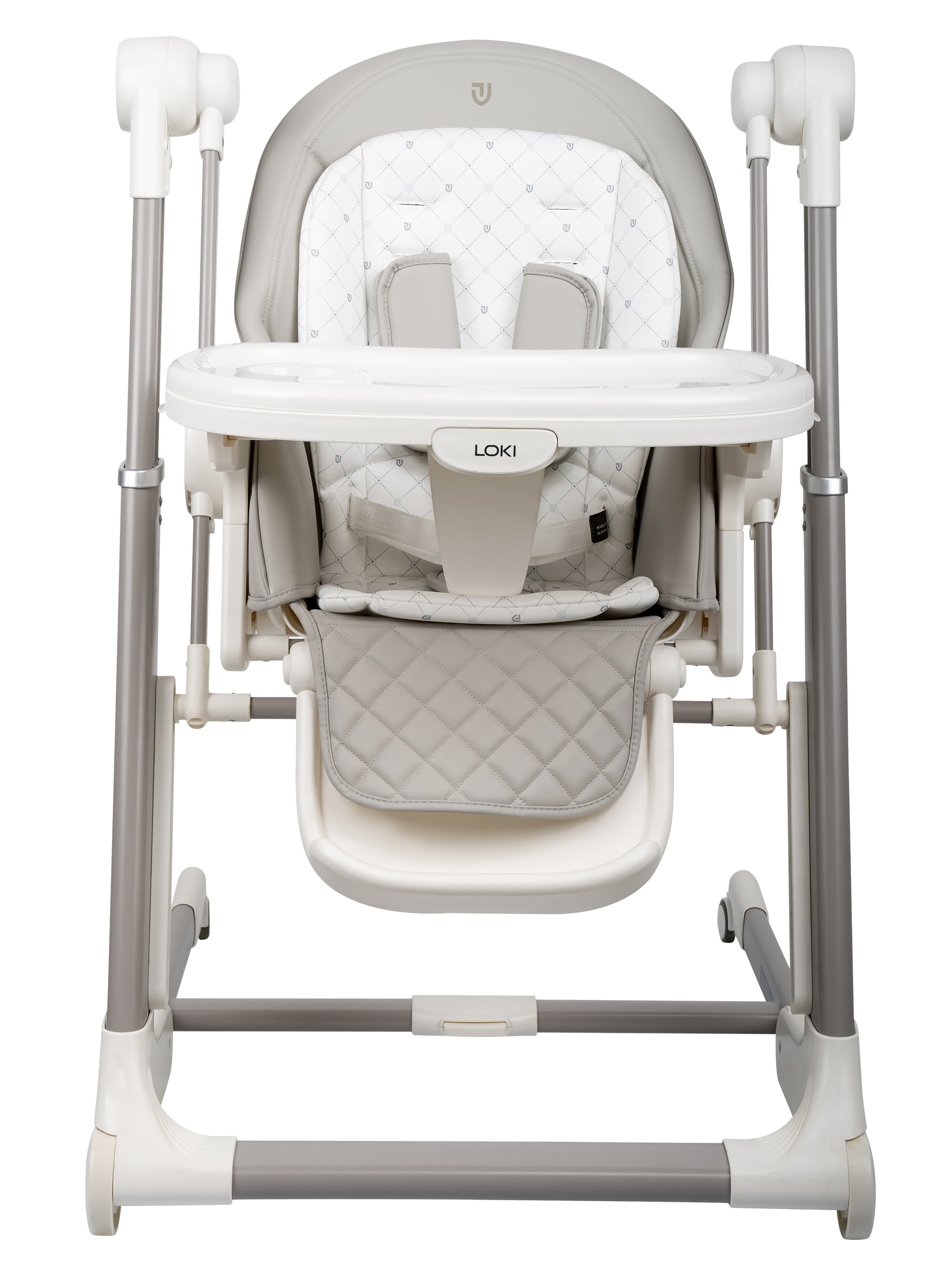 Стульчик для кормления JOVOLA Loki с функцией электрокачели серый - фото 7