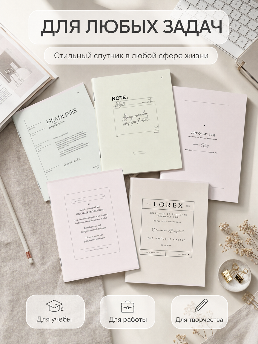 Общая тетрадь Lorex Stationery клетка 5 шт. - фото 4