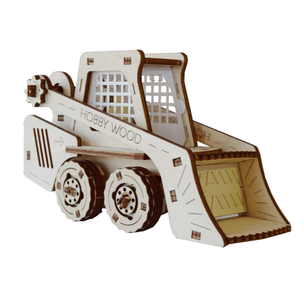 Конструктор HobbyWood Мини-погрузчик деревянный - фото 1