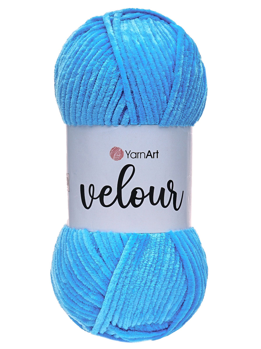 Пряжа для вязания YarnArt Velour 100 г 170 м микрополиэстер мягкая велюровая 5 мотков 850 бирюза - фото 3