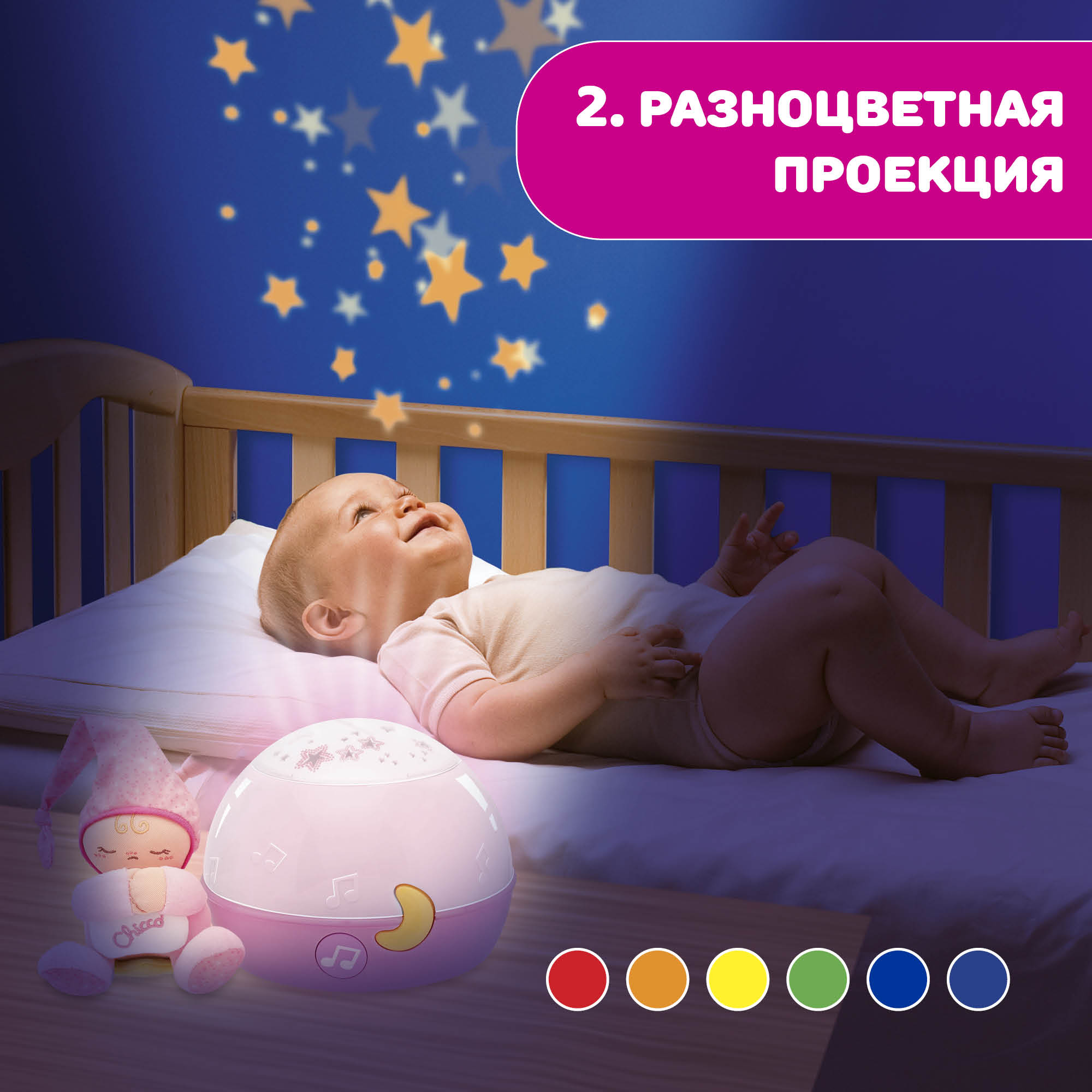 Игрушка проектор, ночник Chicco Первые грезы - фото 6