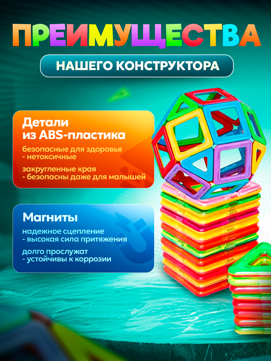 Конструктор BelliniToys магнитный - фото 2