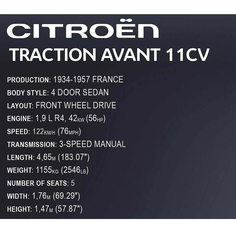 Конструктор COBI Cars Citroen Traction Avant блочный - фото 10