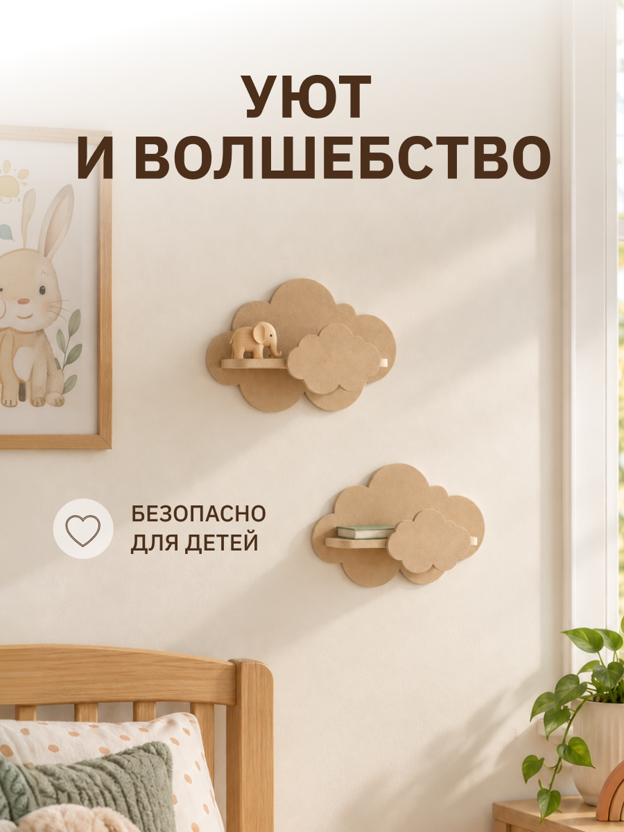 Полки для детей Pema kids без окрашивания 2 шт МДФ - фото 4