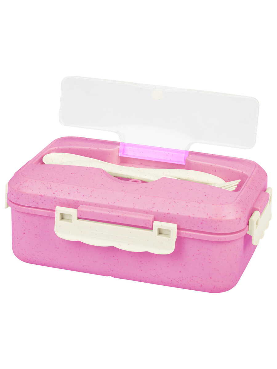 Ланч-бокс Joylux контейнер для еды с 3 отделениями и приборами 1,4 л 8х21х14 см - фото 14