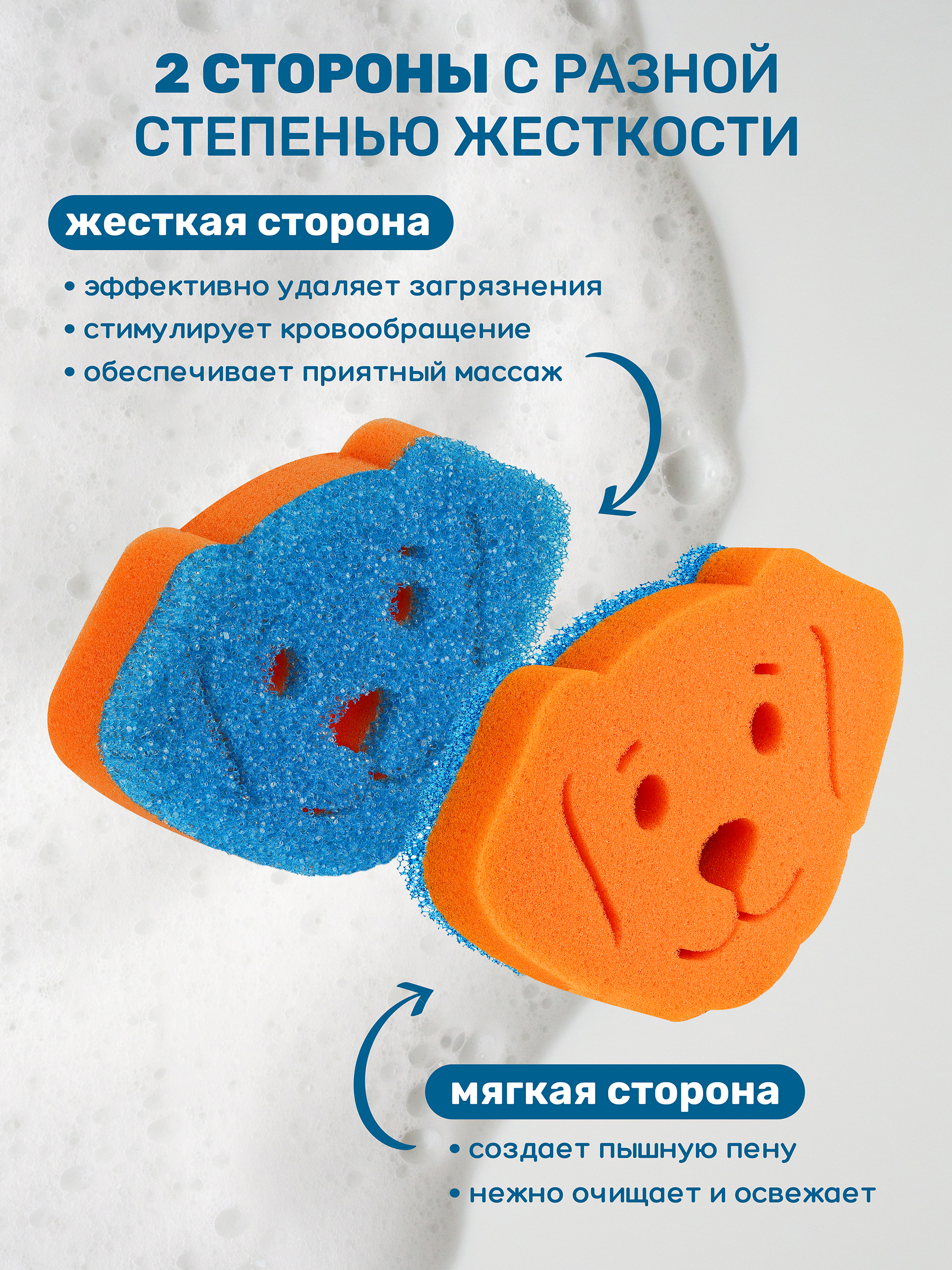 Набор губок для мытья животных ZOORIK собака 2 шт - фото 2