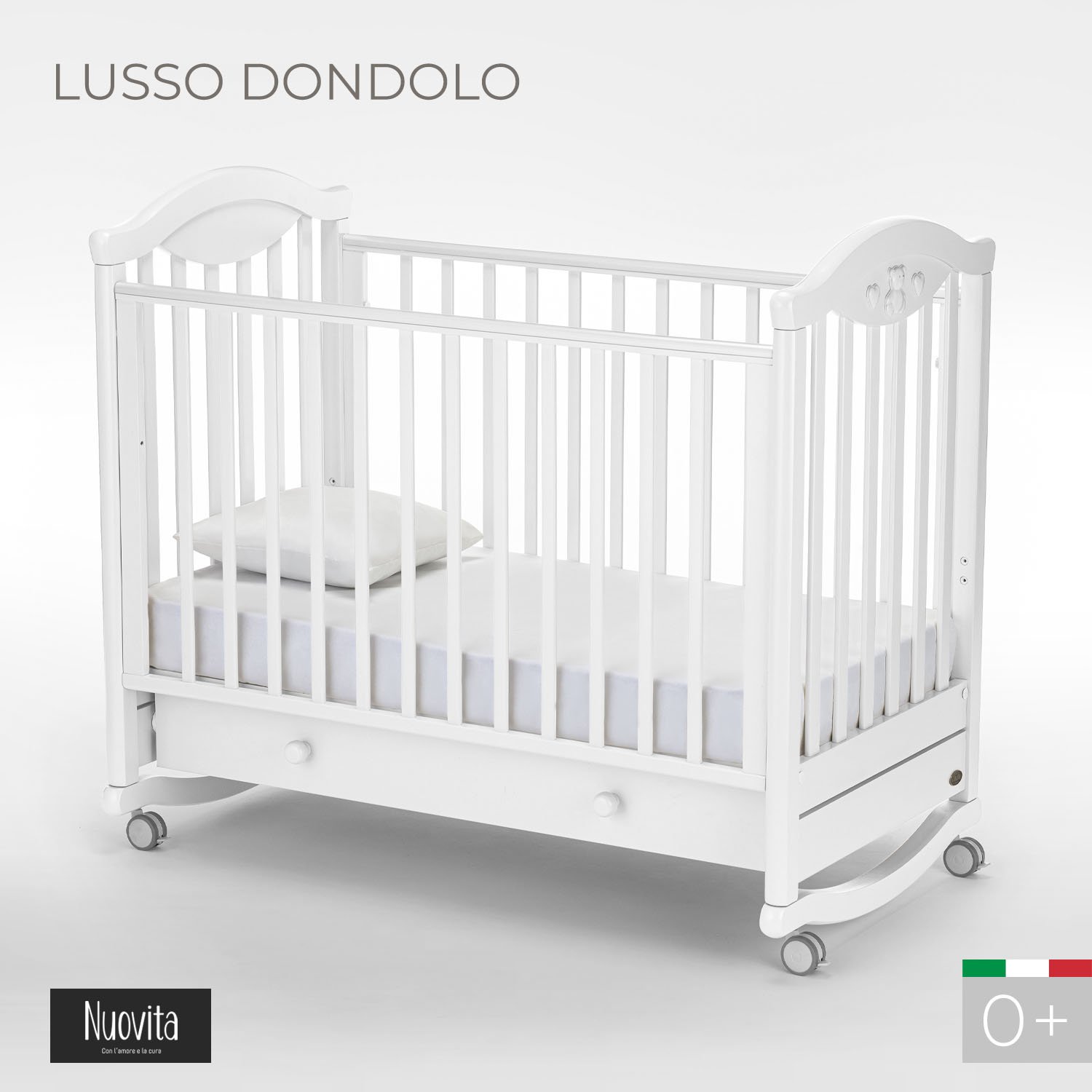 Детская кроватка Nuovita Lusso dondolo, без маятника (белый) - фото 1
